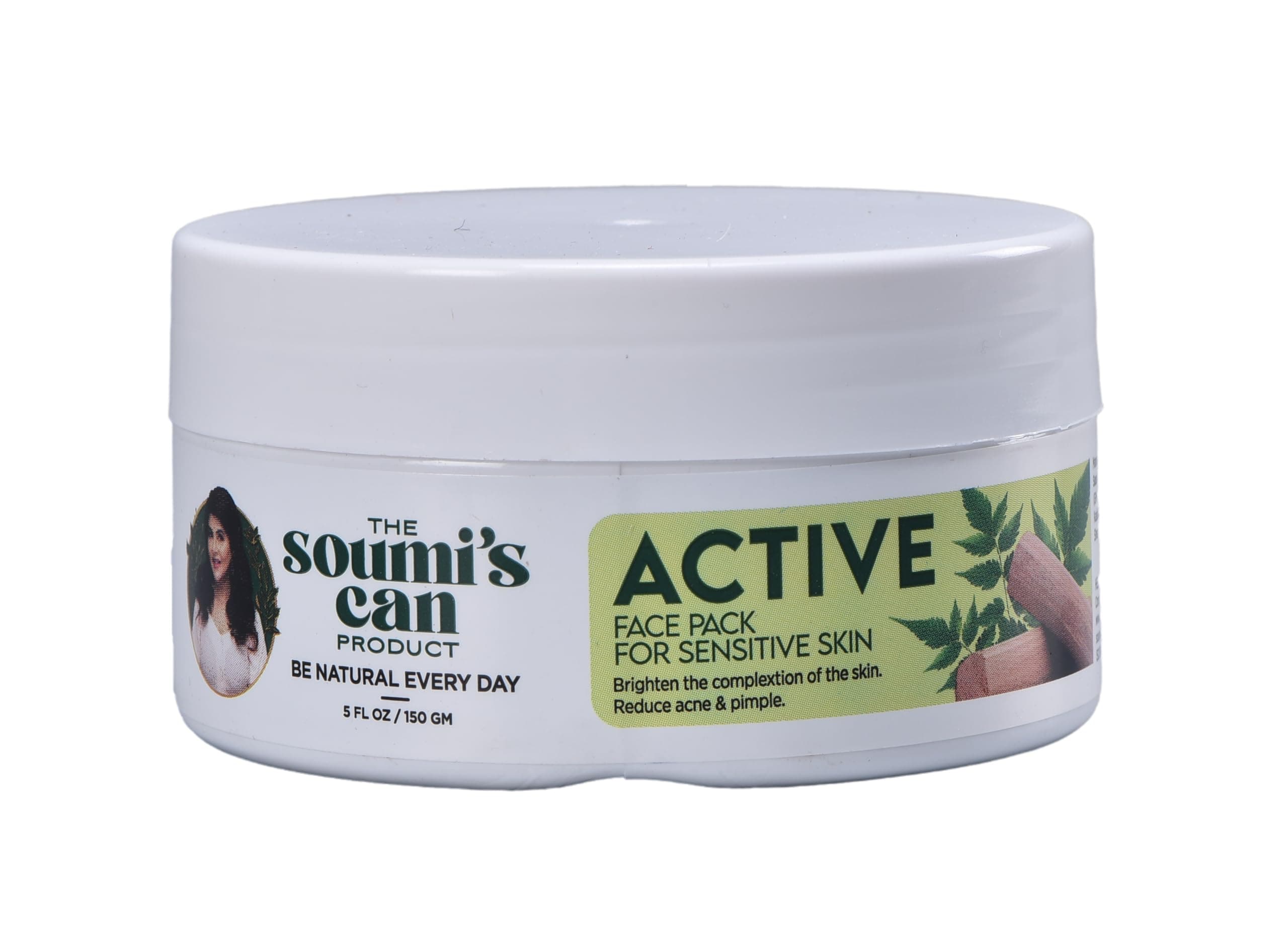 - "THE SOUMI'S CAN PRODUCT Active Face Pack | Acne, Pimples & Blemish Treatment | Brightening & Deep Cleansing Face Pack | Formulated with Multani Mitti, Neem, Chandan & Ashwagandha | For Oily, Sensitive & Acne Prone Skin | Suitable for Women & Men | 150gm (Pack of 1)"