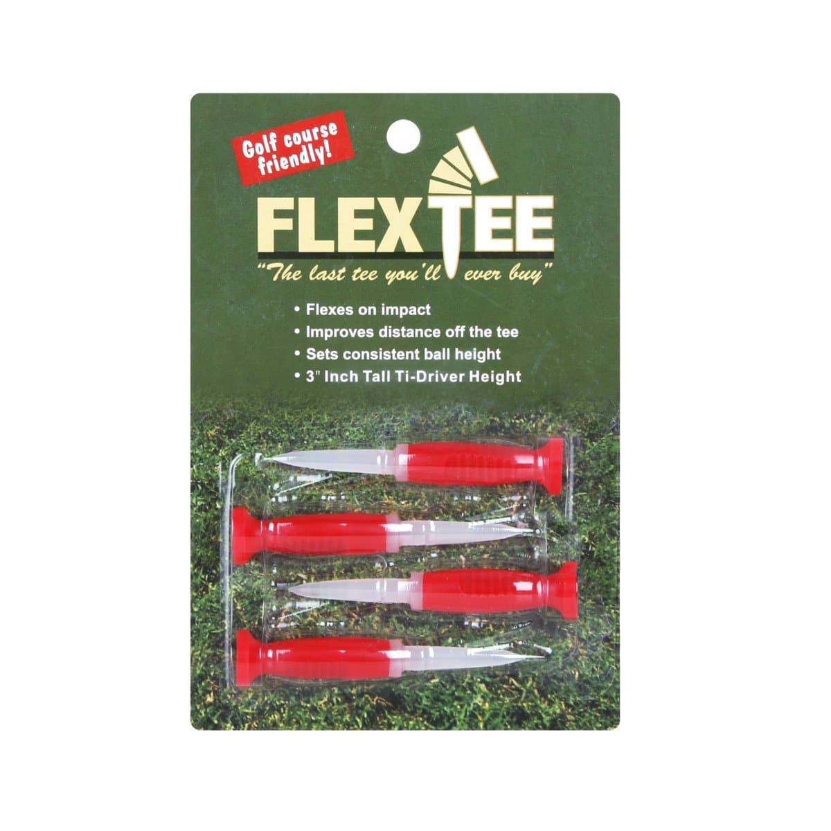 TourGear/Hireko FlexTee Flexible Golf Tees (4 Pack), 3" (Product Packaging May Vary)