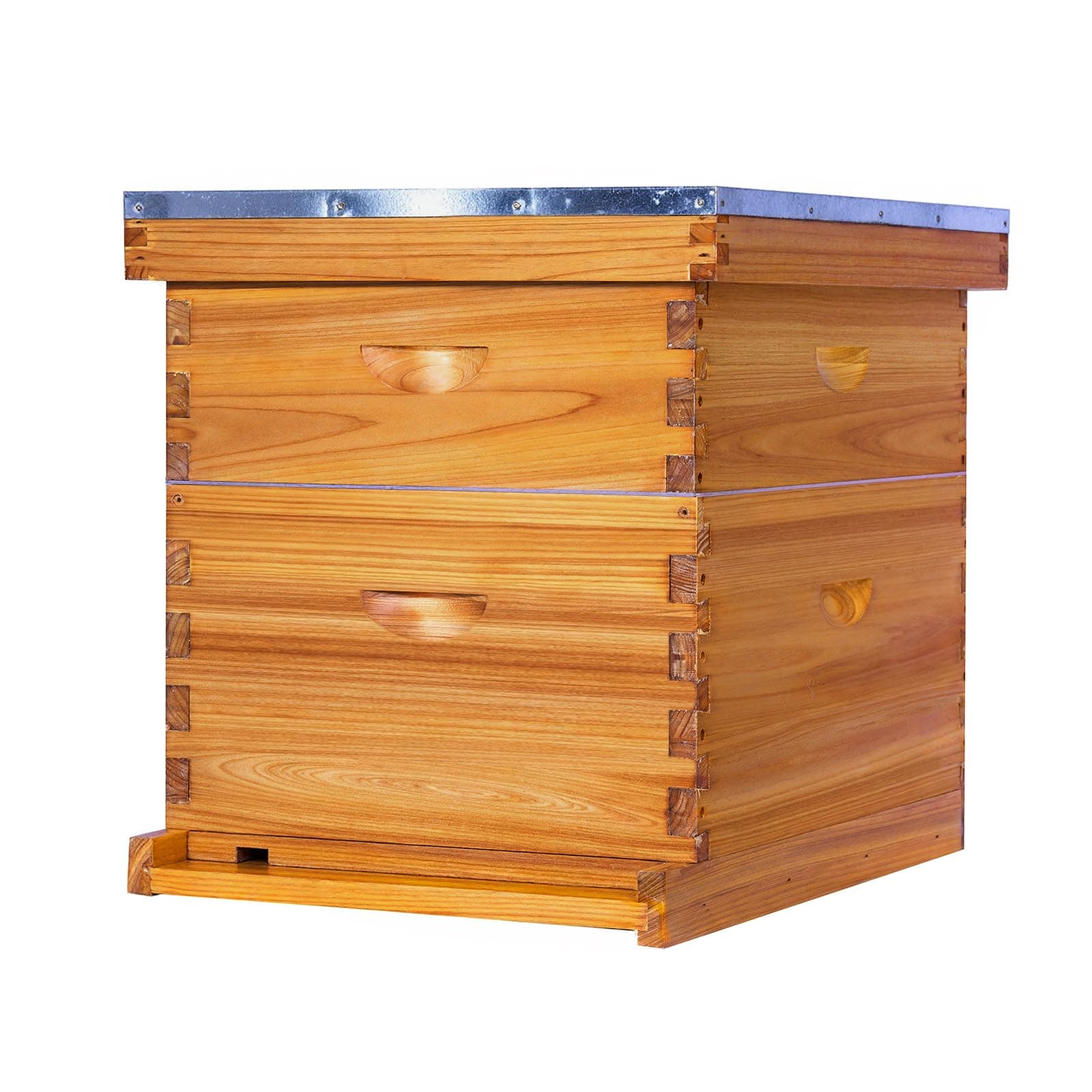 10-Frame Bee Hive Complete Beehive Kit Beeswax Coated Beehive Include Frames and Foundation Sheets for All Beekeeping Levels (1 Deep & 1 Medium Bee Boxes)