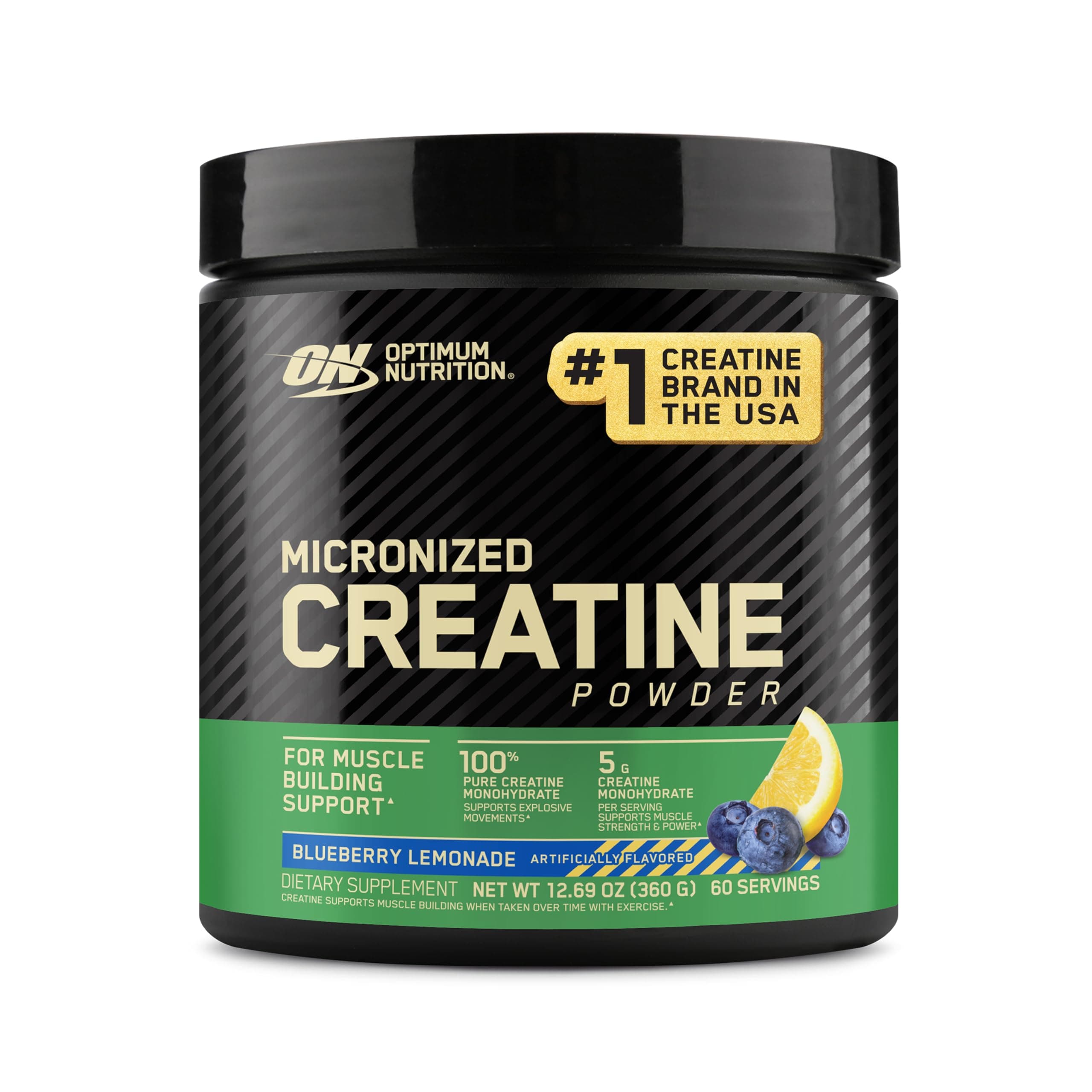 Micronized Creatine Monohydrate Powder, Blueberry Lemonade Creatine, 60 Servings, 360 Grams (Packaging May Vary)