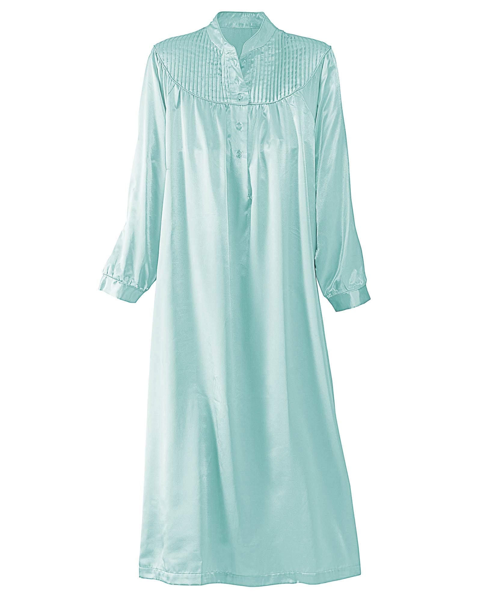 National Brushed Back Satin Nightgown, Lilac, 3X