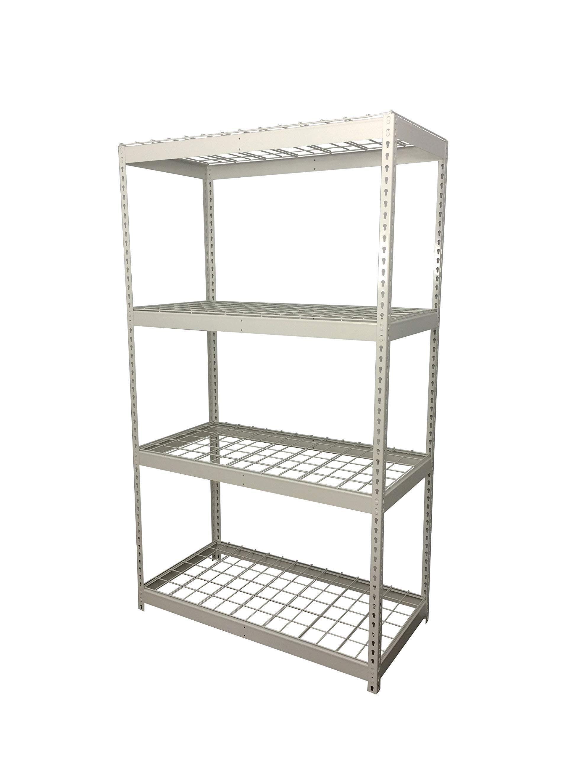 SafeRacks Garage Shelving Unit - All Steel Storage Rack That Holds 300 Pounds Per Shelf - Easy to Assemble, White (24" x 48" x 84")