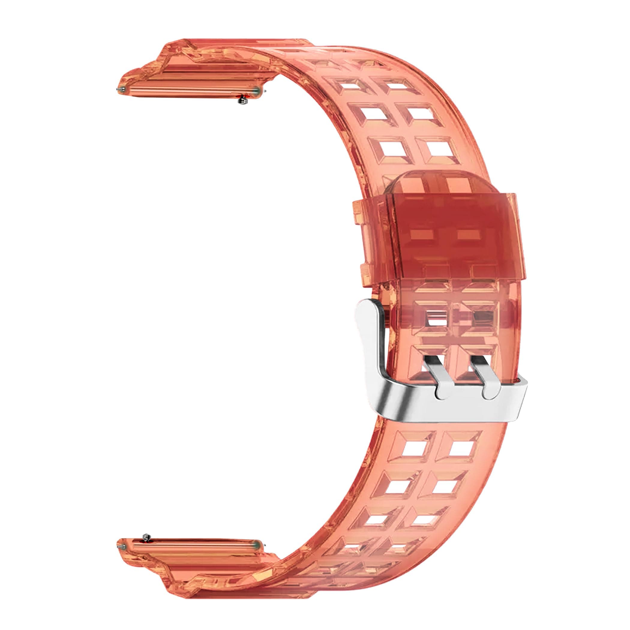 ACM Watch Strap Silicone Transparent Design 22mm Compatible with Fire-Boltt Encore Bsw169 Smartwatch Classy Band Orange
