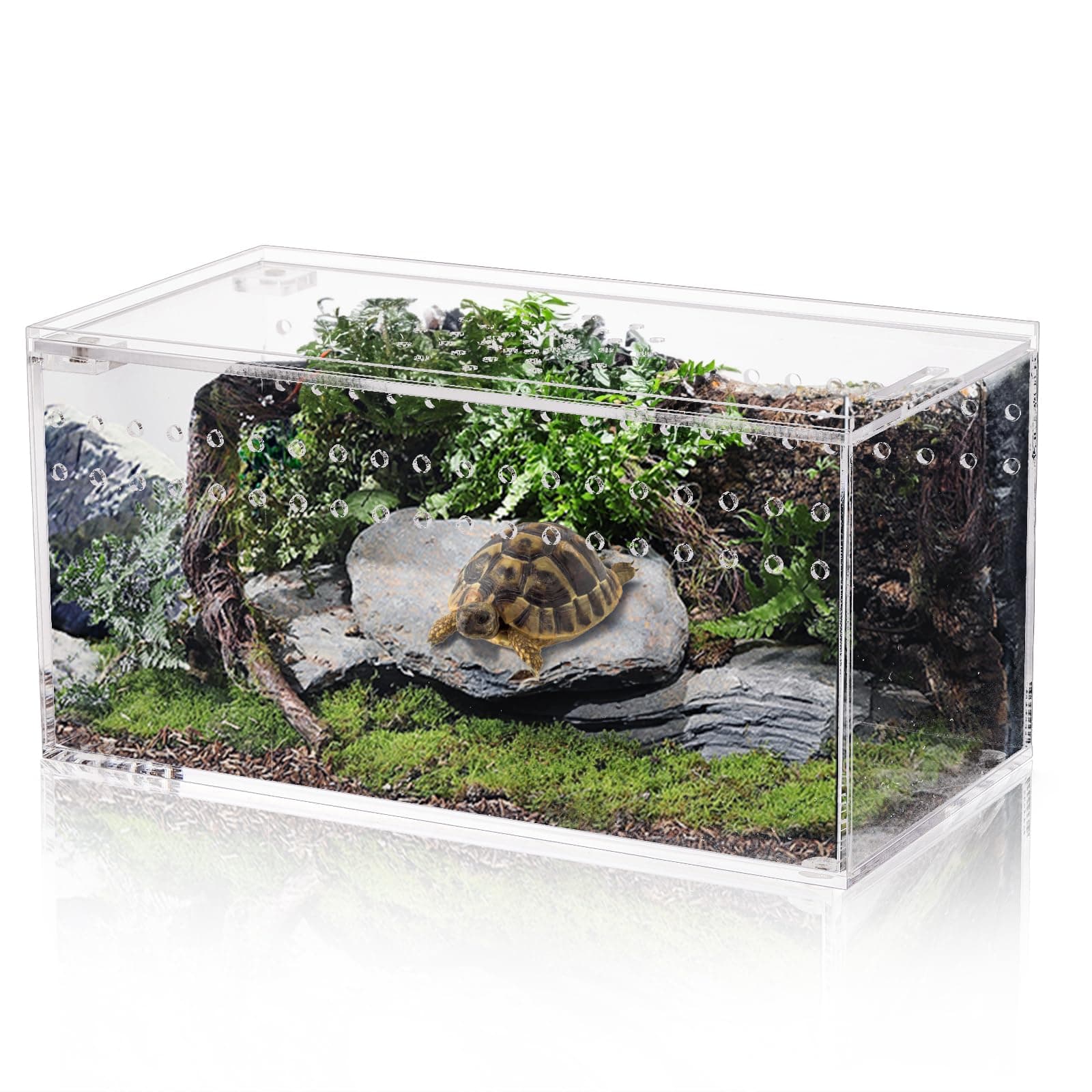 Tlence Acrylic Magnetic Reptile Tank