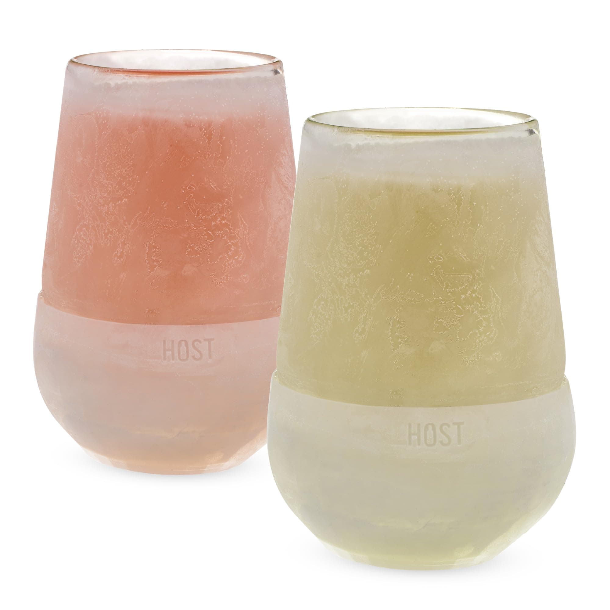Host 1745 Freeze Cooling Glasses Freezer Gel Stemless Red & White Wine, Insulated Silicone Band, Set of 2, 8.5 oz