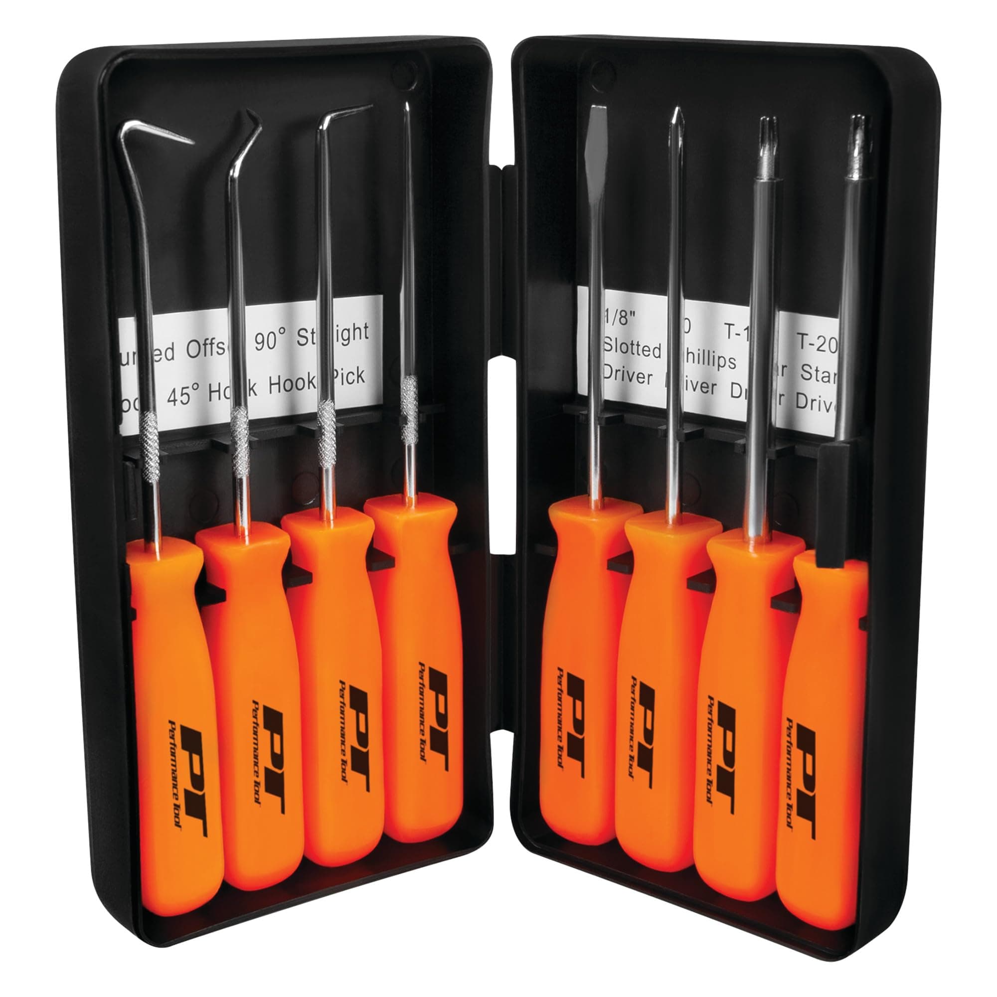 Performance Tool W941 8-Piece Specialty Pick/Driver Set, Precision Pick & Hook Set with Scraper