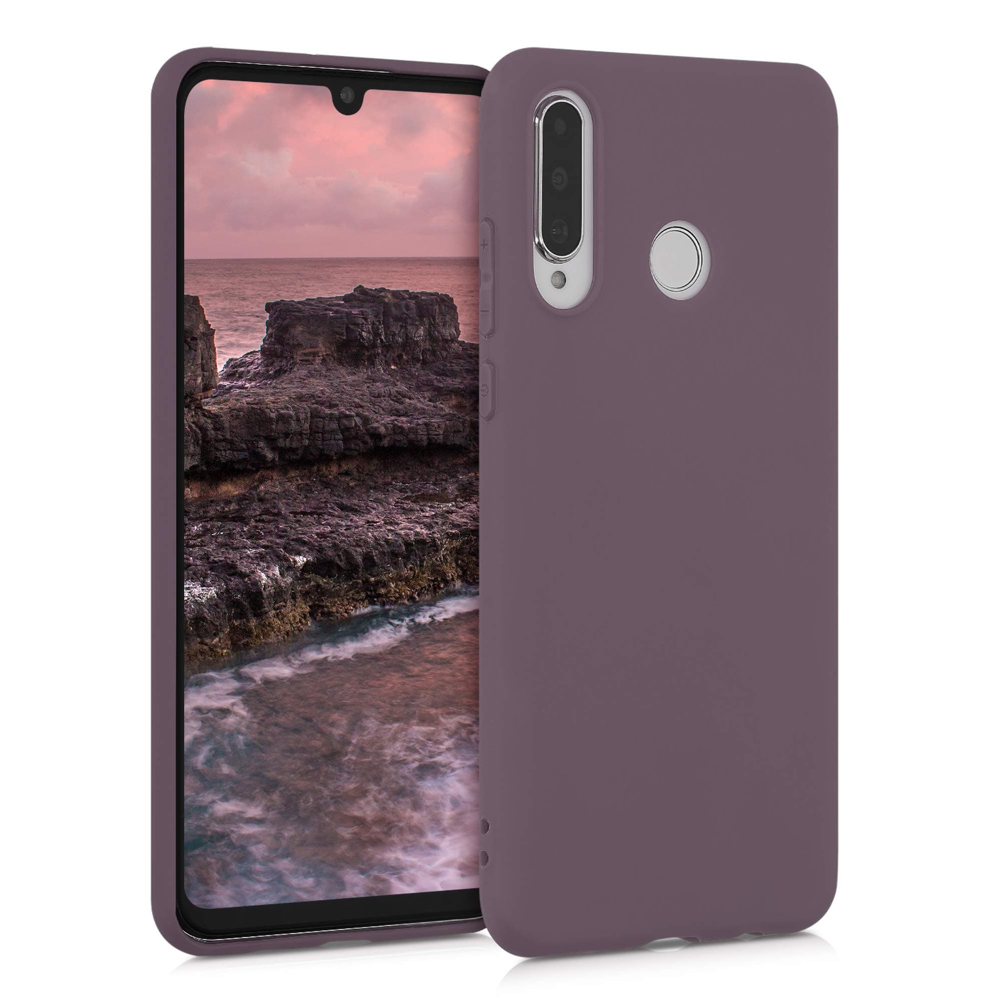 kwmobile Case Compatible with Huawei P30 Lite Case - Soft Slim Protective TPU Silicone Cover - Grape Purple