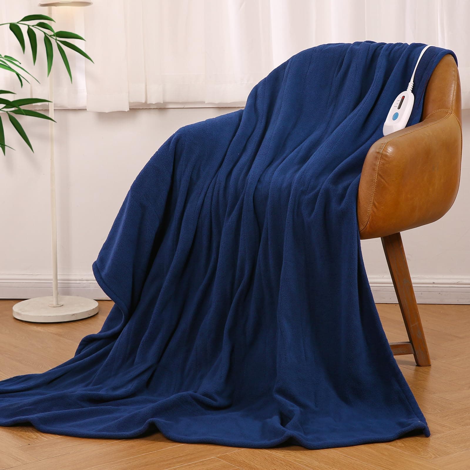 Heated Blanket Electric Throw 50" x 60" with 4 Heating Levels & 3 Hours Auto Off, Lightweight Cozy Soft Fleece and ETL Certified, Full Body Warming, Machine Washable for Home Use