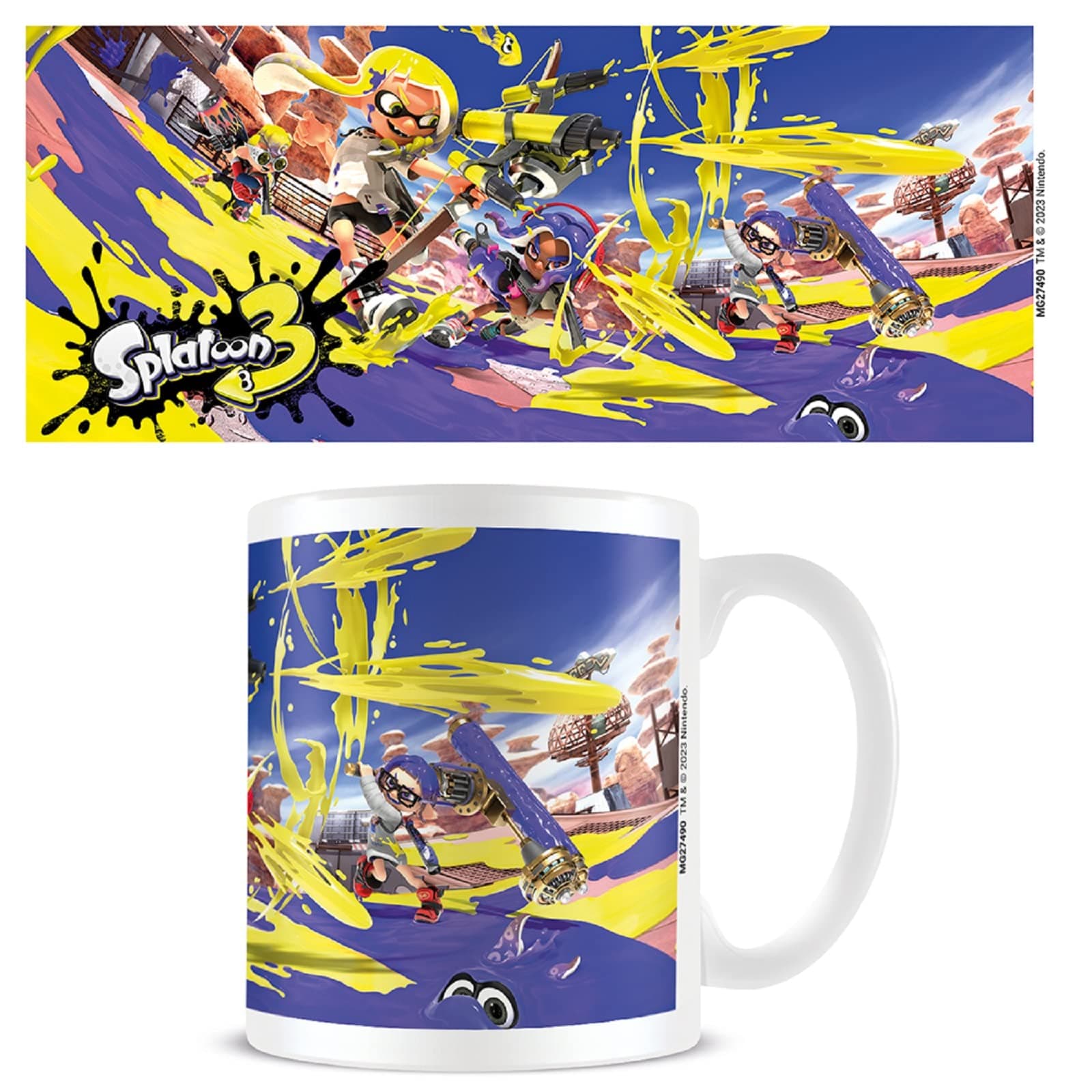 Pyramid International Splatoon Mug (Graffiti Design) 11oz Ceramic Coffee Mug, Cups and Coffee Mugs for Women and Men, Mugs for Kids - Official Merchandise, White