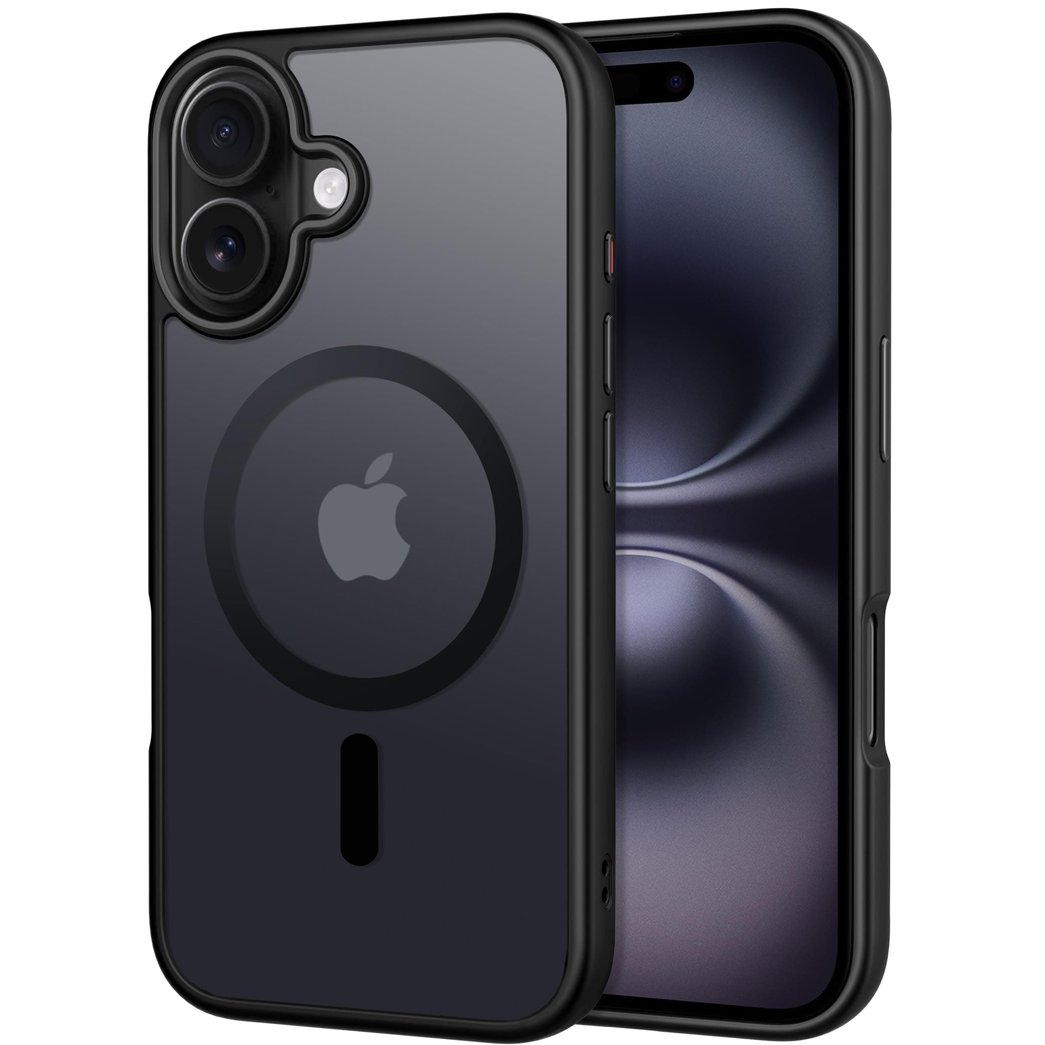 CACOE Magnetic Case for iPhone 16 6.1 inch, Compatible with MagSafe, Thin Slim Fit Anti-Fingerprint Shockproof Bumper TPU Protective Cover for Women Men Girls(Matte Black)