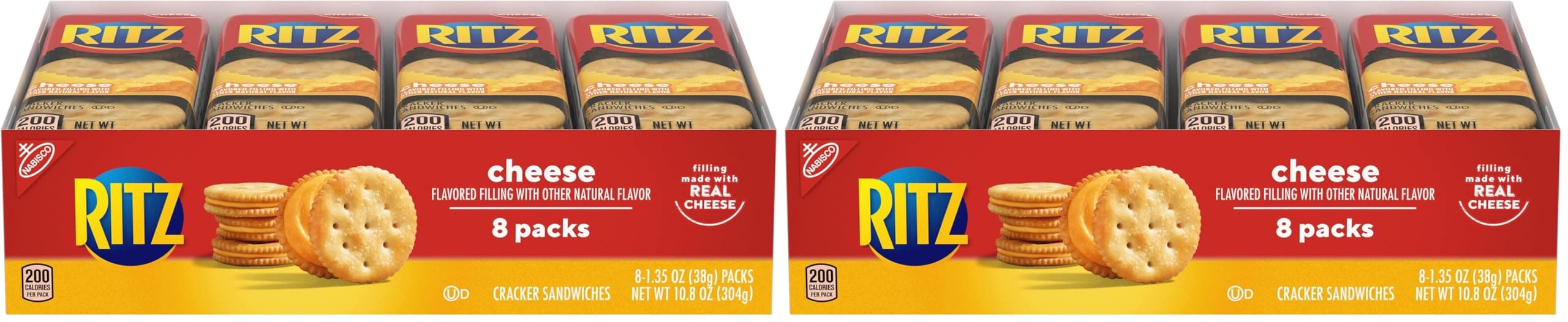 Nabisco Ritz Cracker Sandwiches, Cheese, 10.8 oz (Pack of 2)