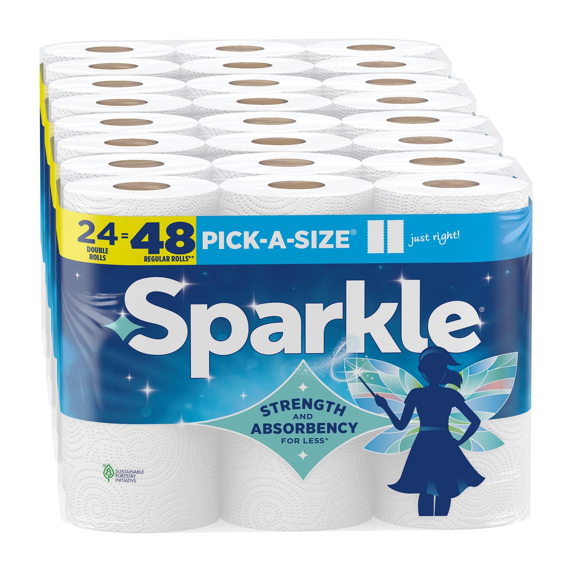 Sparkle® Pick-A-Size® Paper Towels, 24 Double Rolls = 48 Regular Rolls