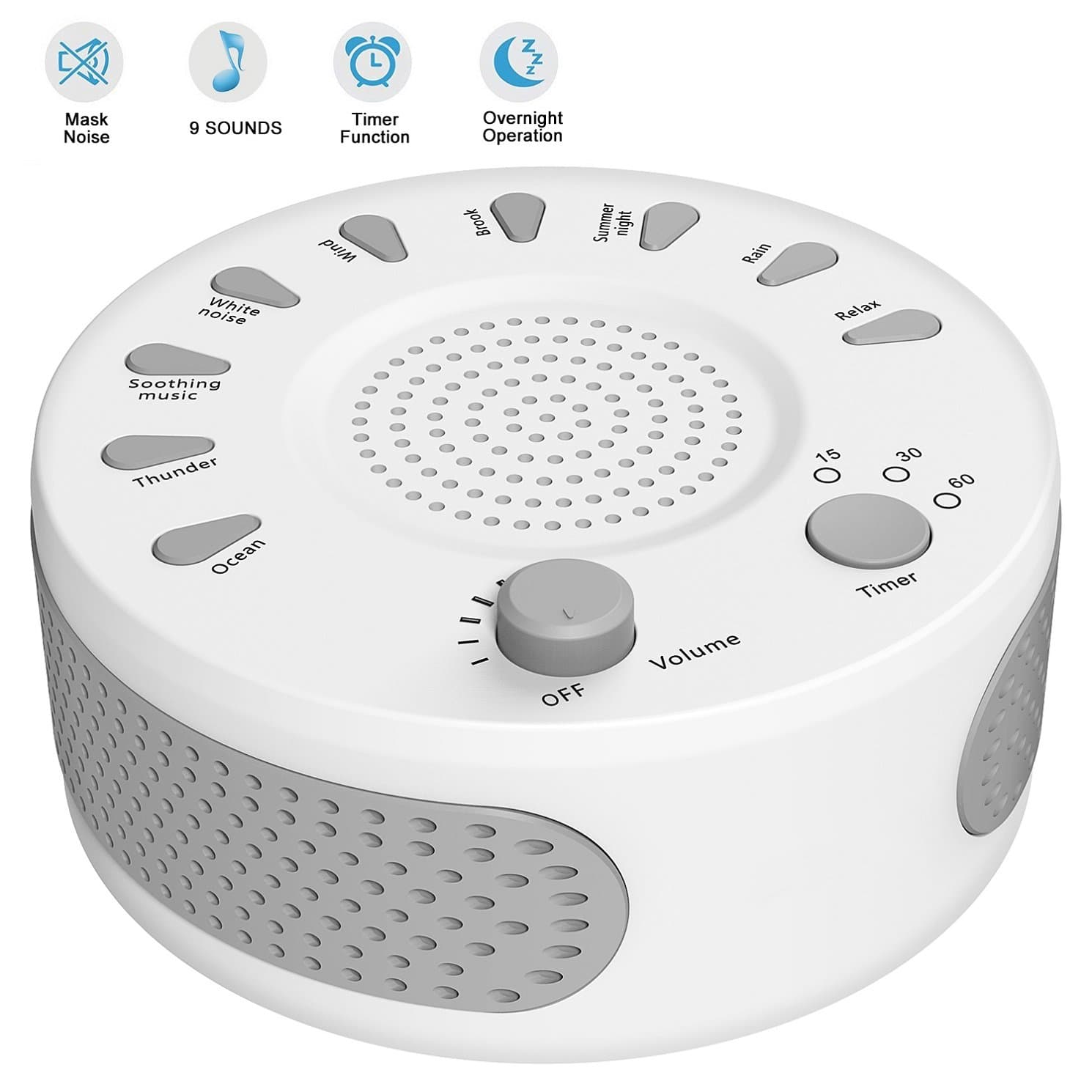 White Nosie Machine Sound Machine Therapy Machine for Sleep (White)