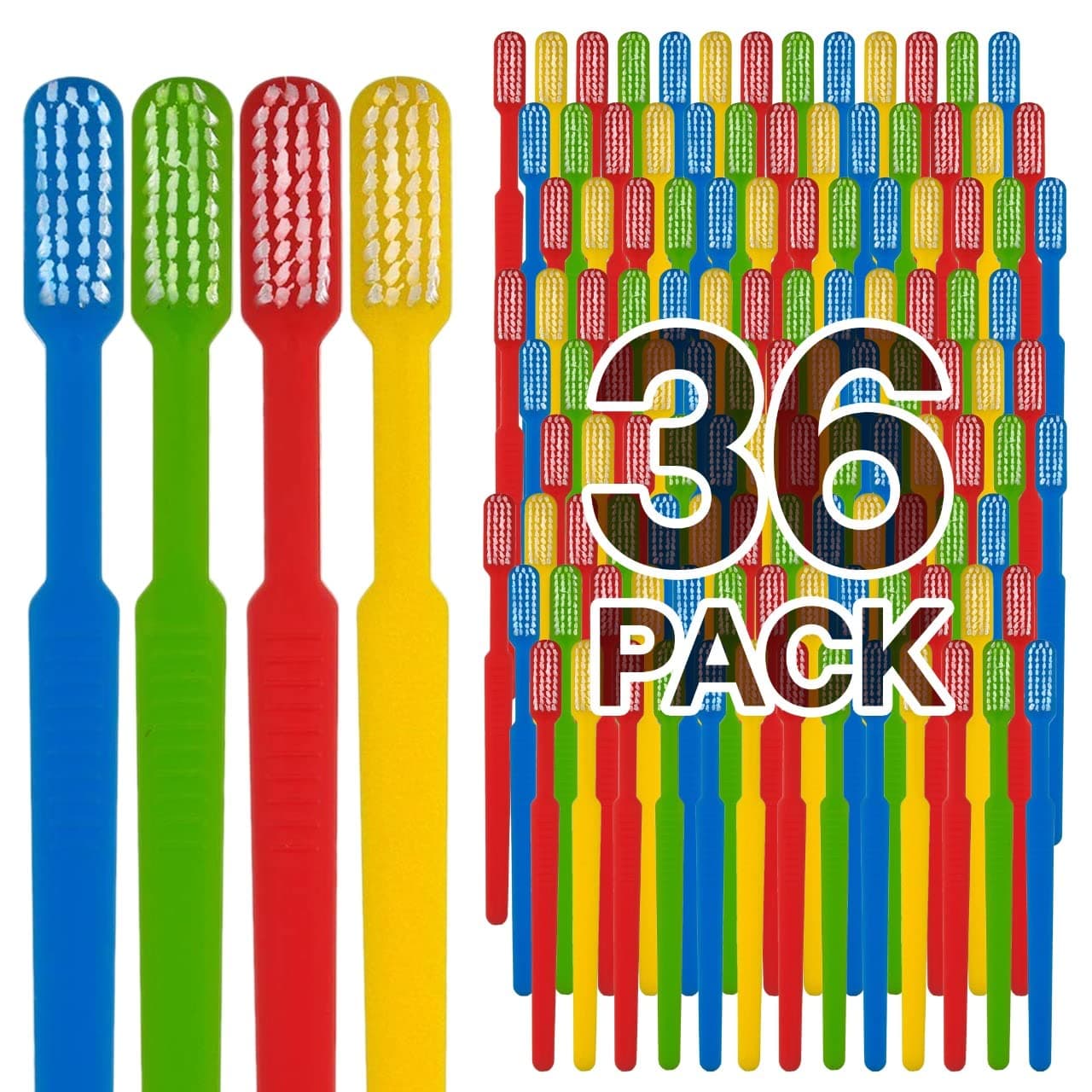 36 Prepasted Disposable Toothbrushes | Pre-Pasted Soft Bristle Tooth Brush Set for Dental Care & Oral Hygiene | Individually Wrapped Toothbrush Pack Airbnb Gifts | No Water Needed (36 Pack)