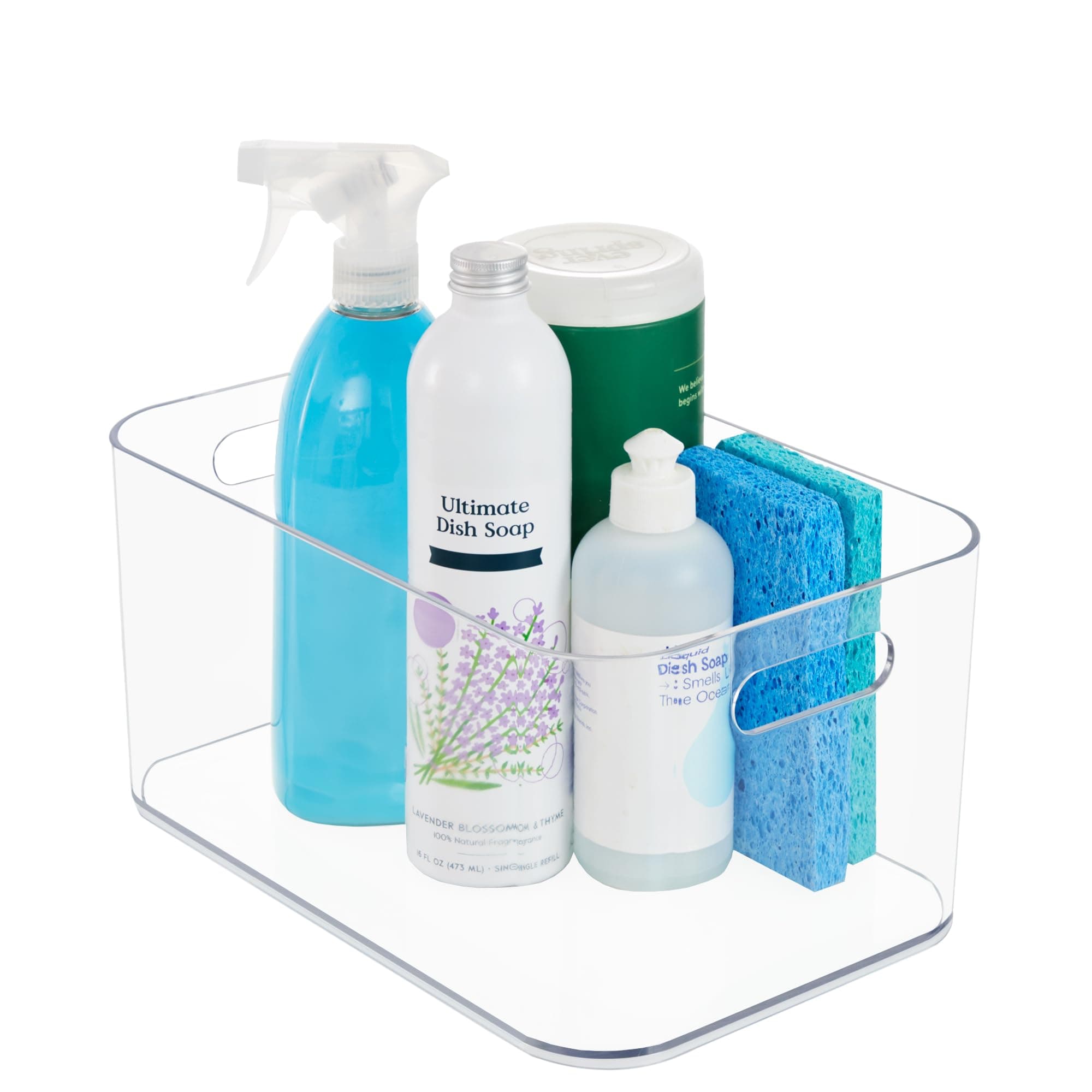 Bliss XL Clear Plastic Storage Bin, Pantry Organizers & Storage Containers, Home Organization Must Haves for Kitchen, Laundry Room, Office, Closet, 12” x 8” Made in USA