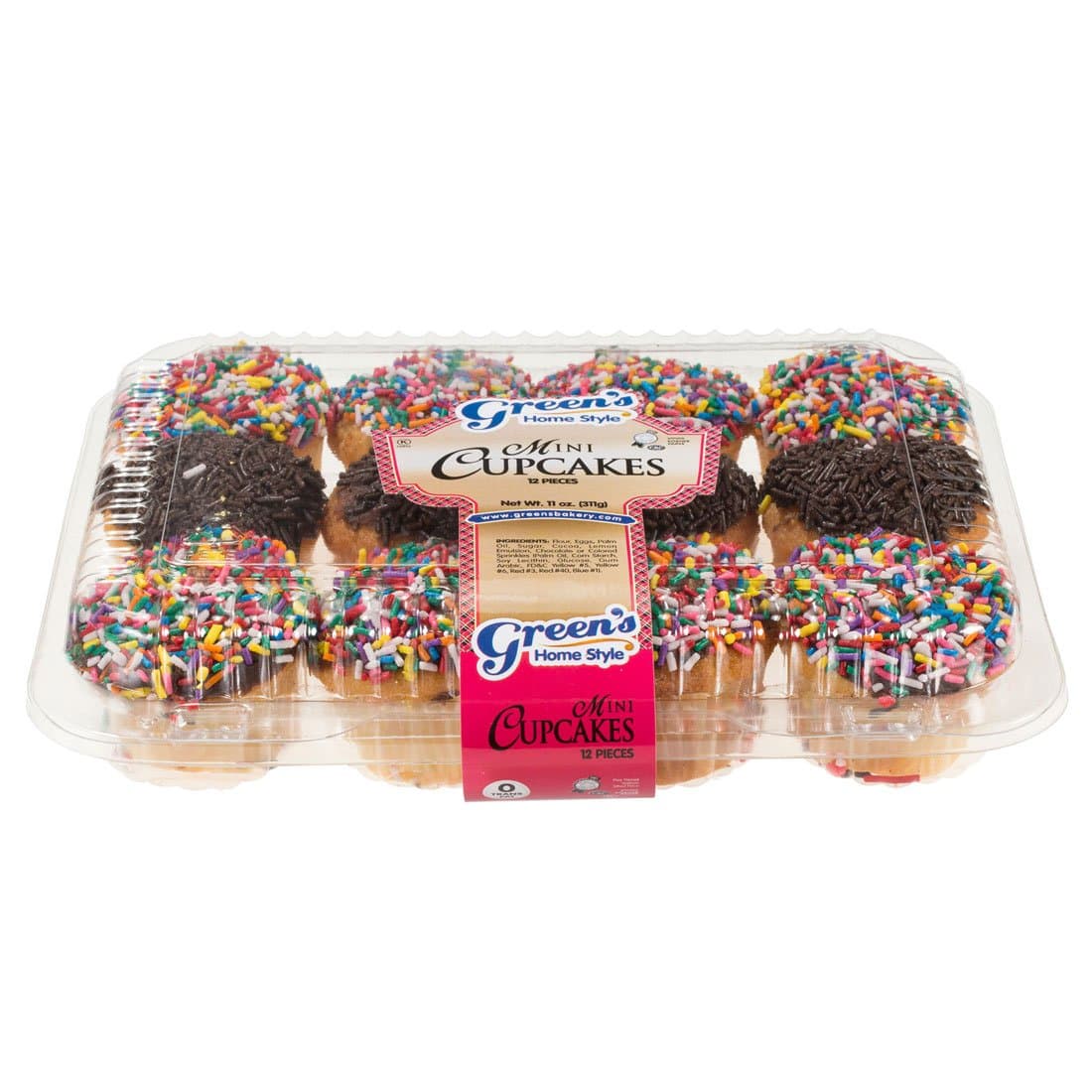 Green's Bakery Assorted Mini Cupcakes Kosher Dessert Treats - 11 oz.