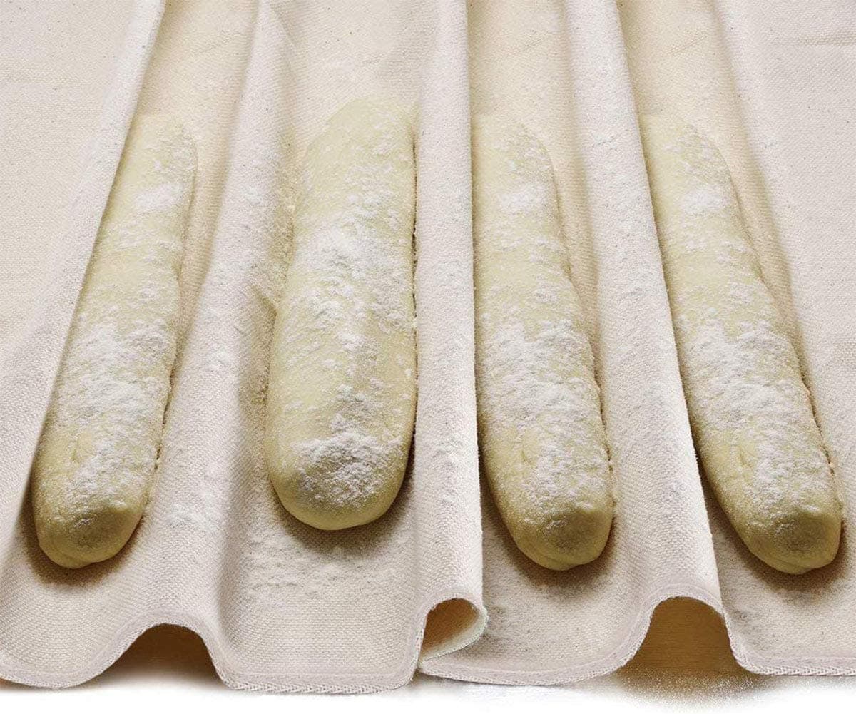 Bread Proofing Cloth, Danolt Professional Baguettes Bakers Couche Proofing Cloth (29x18) - 100% Natural Cotton Linen, Untreated.