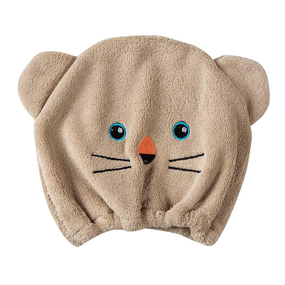 Gaddrt Microfiber Shower Bath Cap Hat Turban Quickly Dry Hair Hat Wrapped Towel Bathing Cap (Brown)