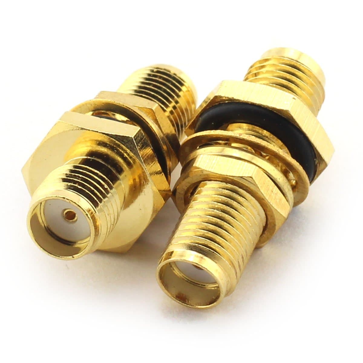 E-Outstanding SMA Type Adapter - SMA Female Plug to Jack Waterproof Bulkhead Panel Mount RF Coaxial Antennas Connector Straight