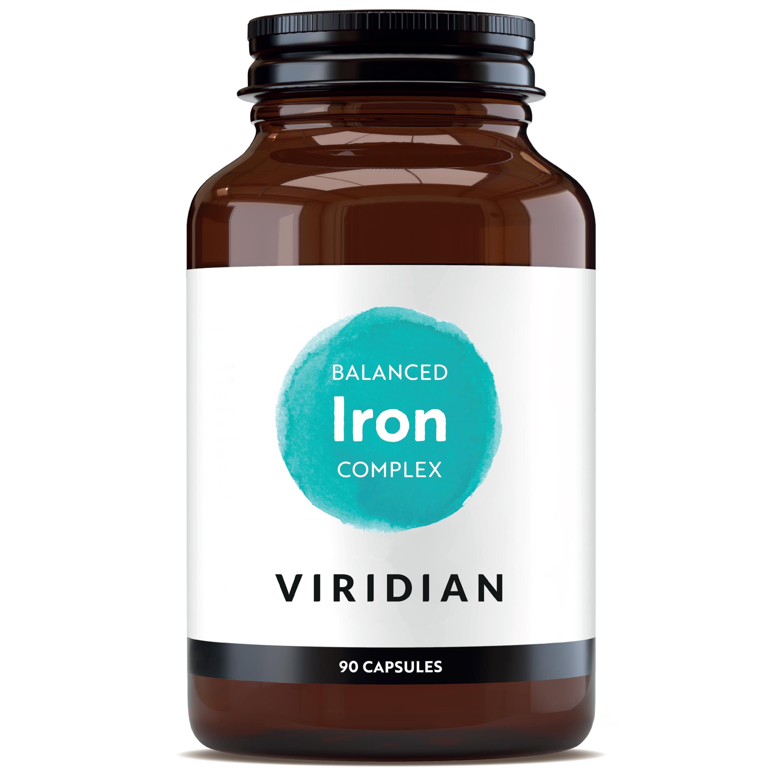 Viridian - Balanced Iron Complex - 90 Caps | Support for Energy | Iron Bisglycinate, Vitamin C & B12 | Gentle on Digestion | Supports Cognitive Function & Immunity