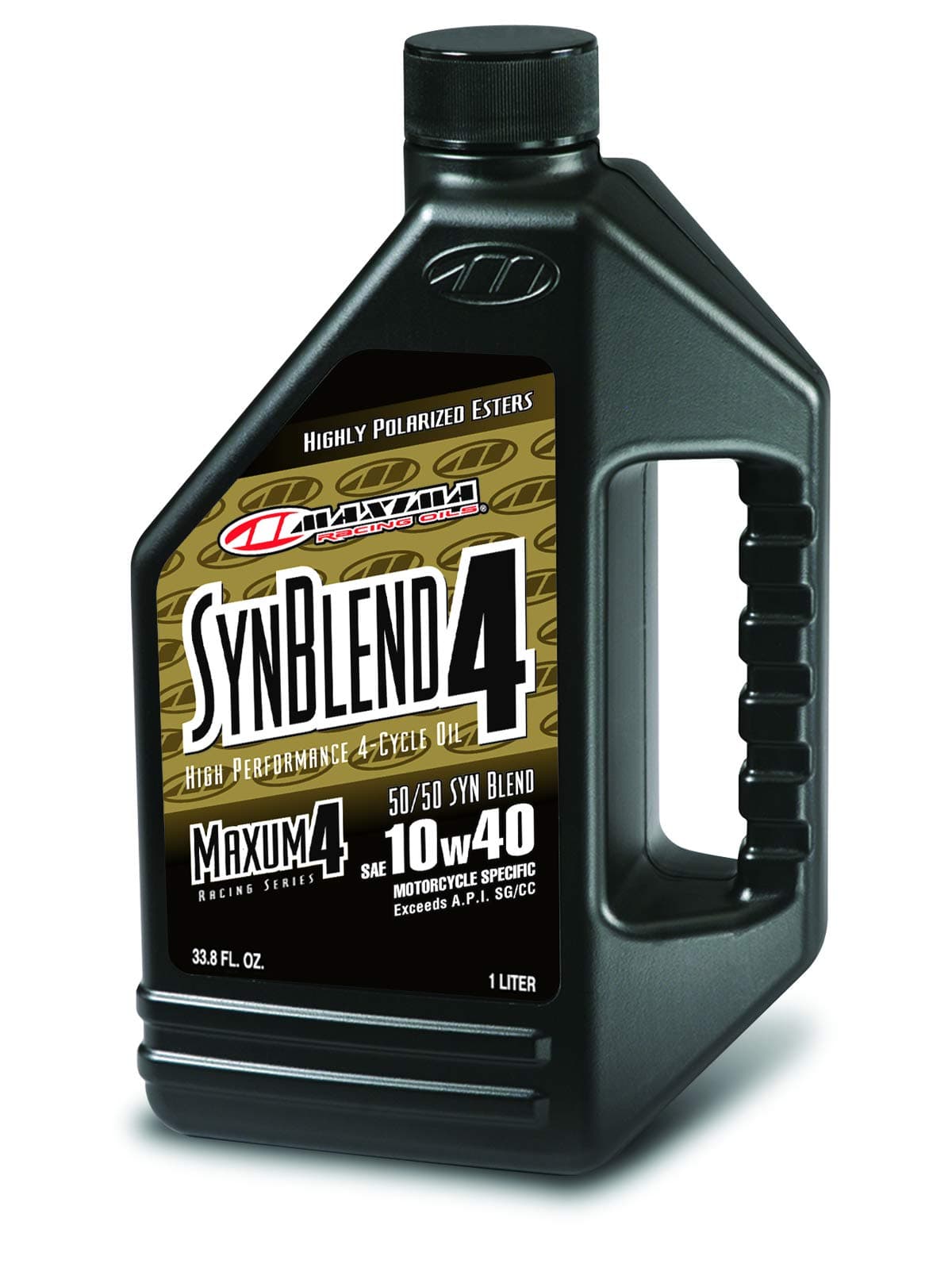 Maxima Racing Oils 34901B-2PK Syn Blend4 10w40 Synthetic Blend Motorcycle Engine Oil 1L Bottle, 2-Pack