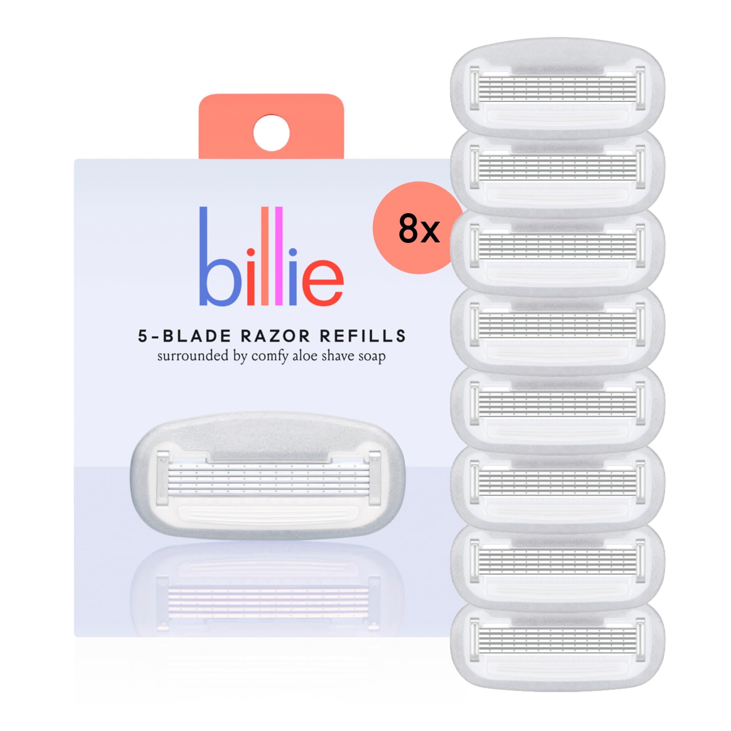 Billie Women's Razor Replacement Blade 5 Blade Cartridge 8 Pack