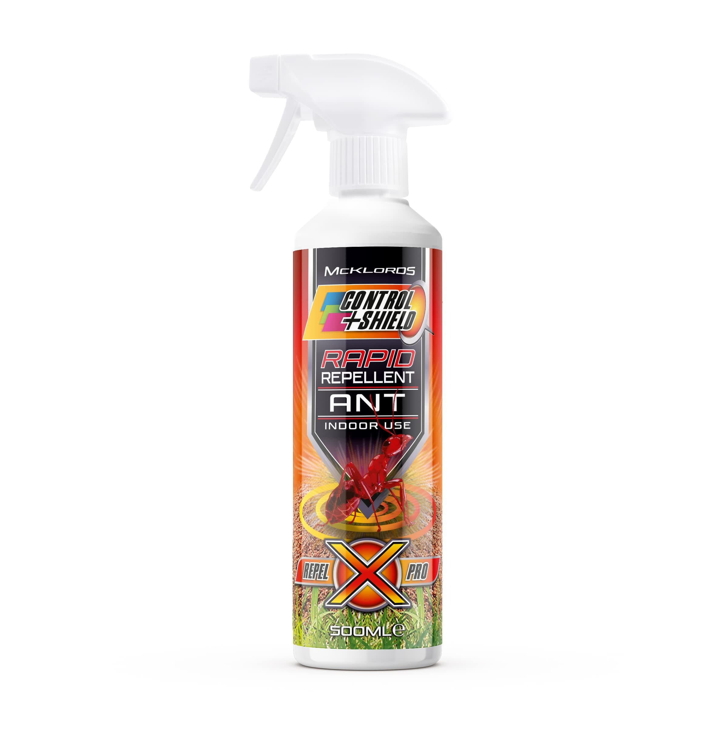 Control & Shield Ant Repellent Deterrent Spray | Natural Eco Friendly Pest Control for Indoors and Outdoors - Contains Lemongrass & Geraniol 500ml, Clear