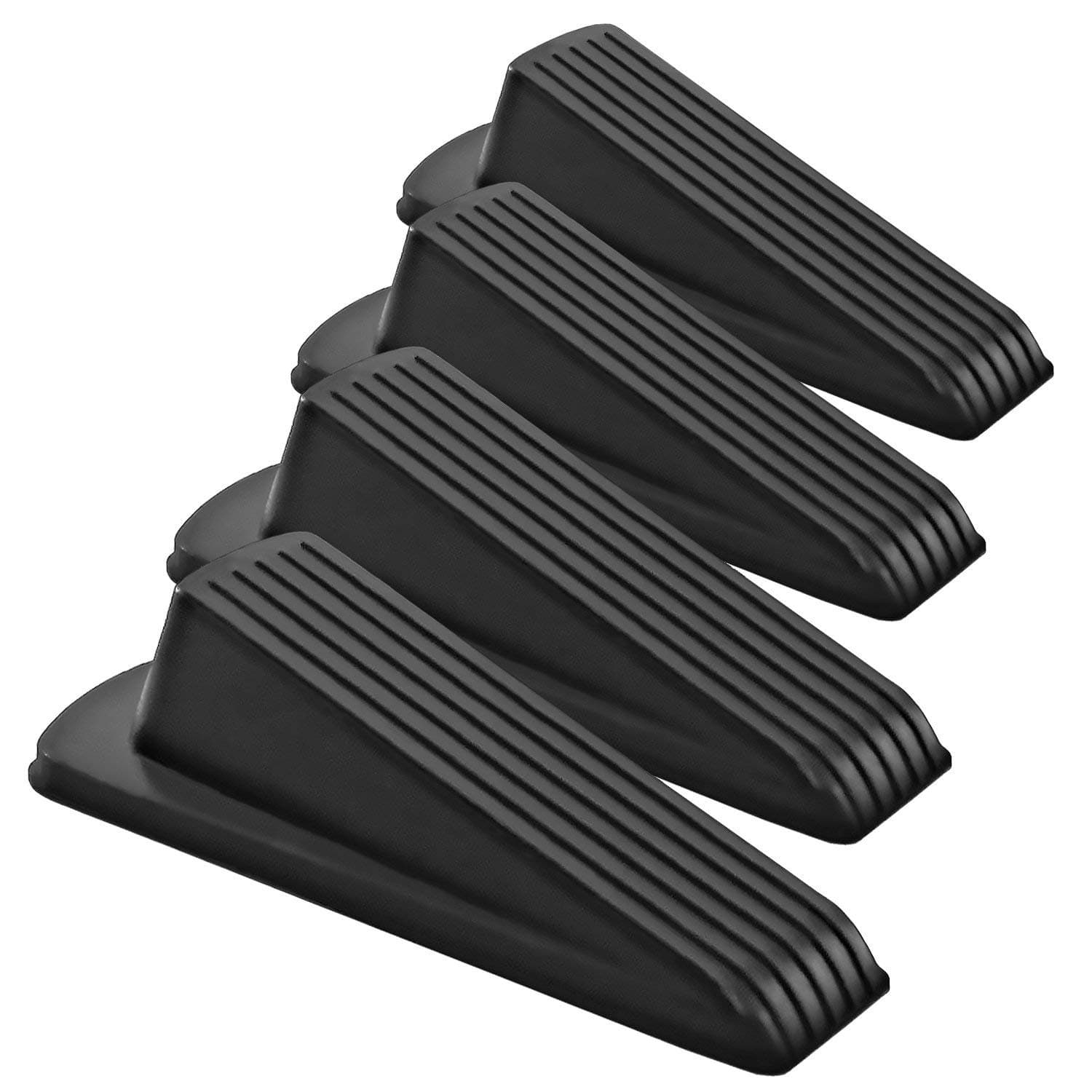 ClickStop Cursor Modern Cute Decorative Door Stopper Wedge Silicone Rubber - Black