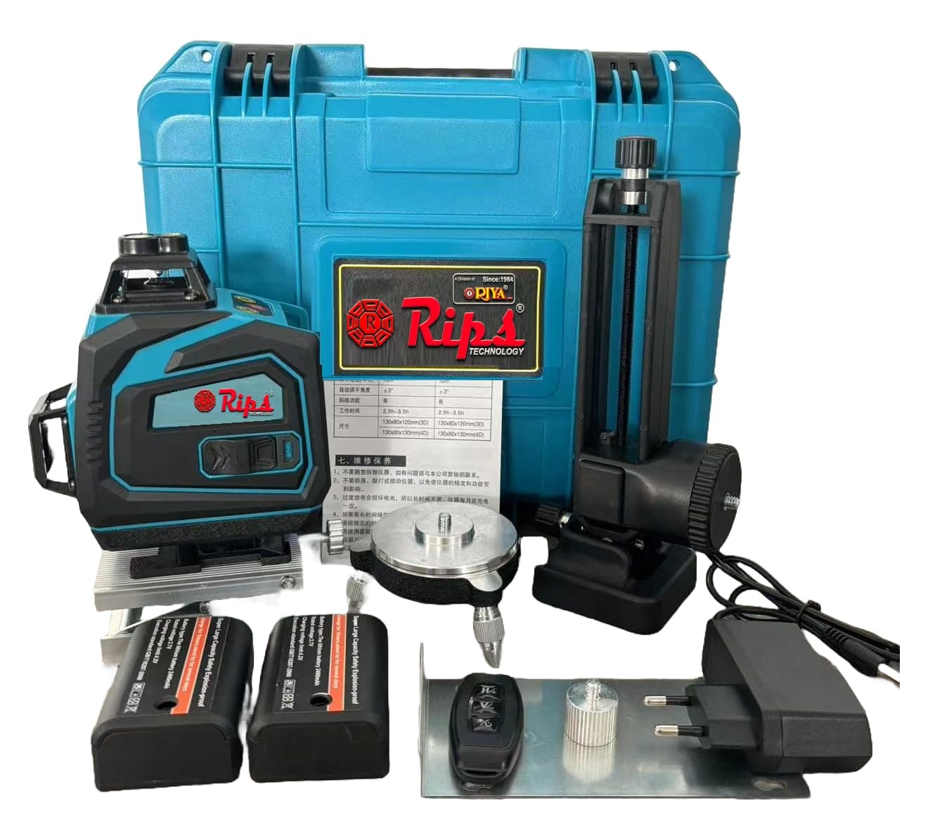 3x360°-3D-16 Lines Self Leveling Floor Green Laser Level, Craftman Laser Level for Construction/Picture Hanging/Floor/Tile with Remote Controller, Magnetic Rotating Stand and Charger