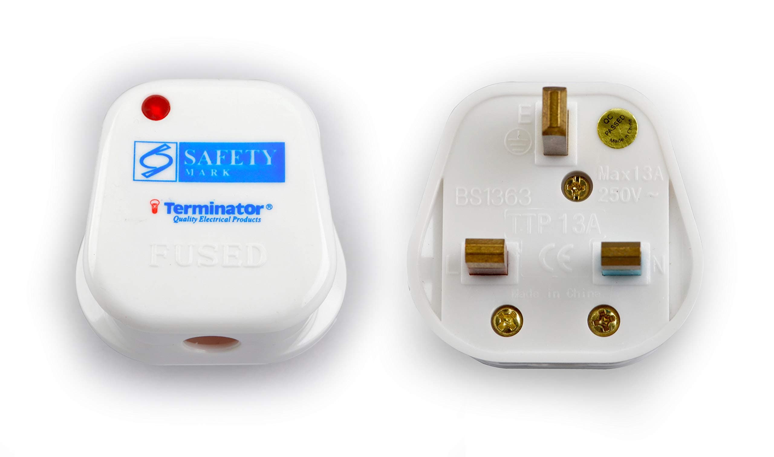 Terminator 13A Plug With Fited 13A Fuse 3 Pin Flat With Light ( Model : TTP-13A )