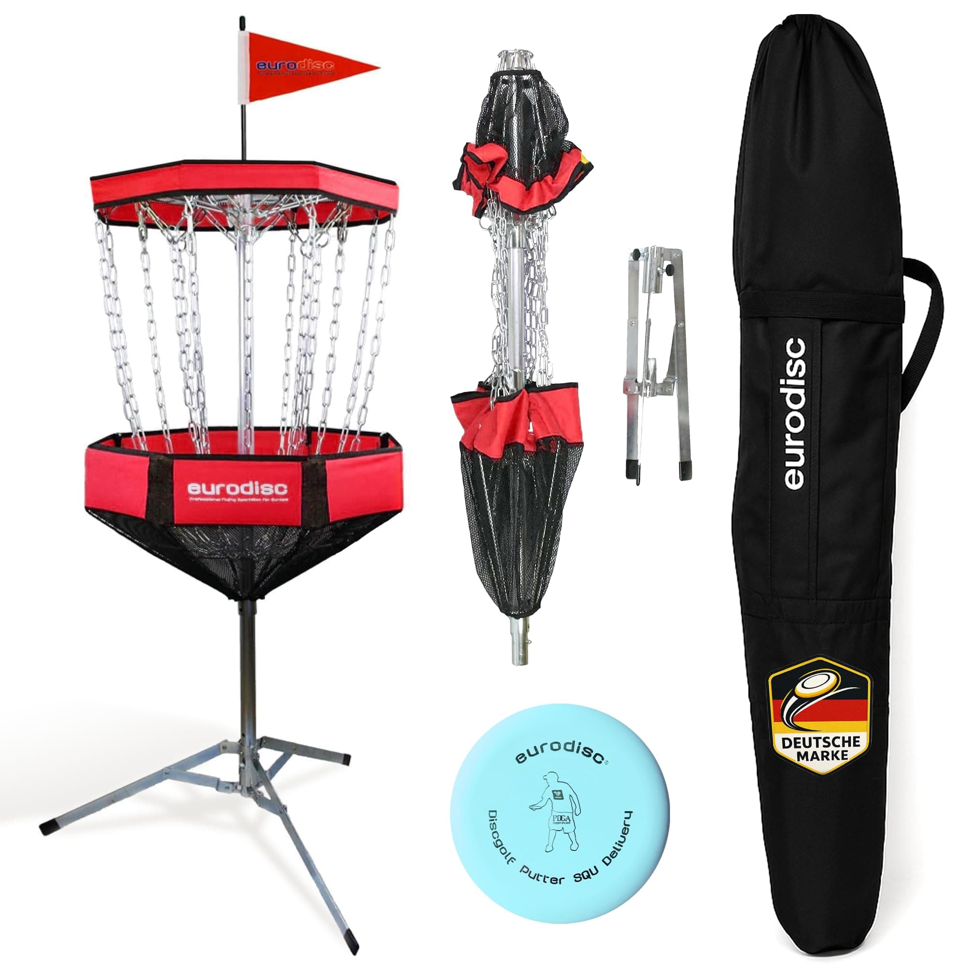 Disc-Golf-Target Chainwalker RED + 1x FREE Eurodisc Putter
