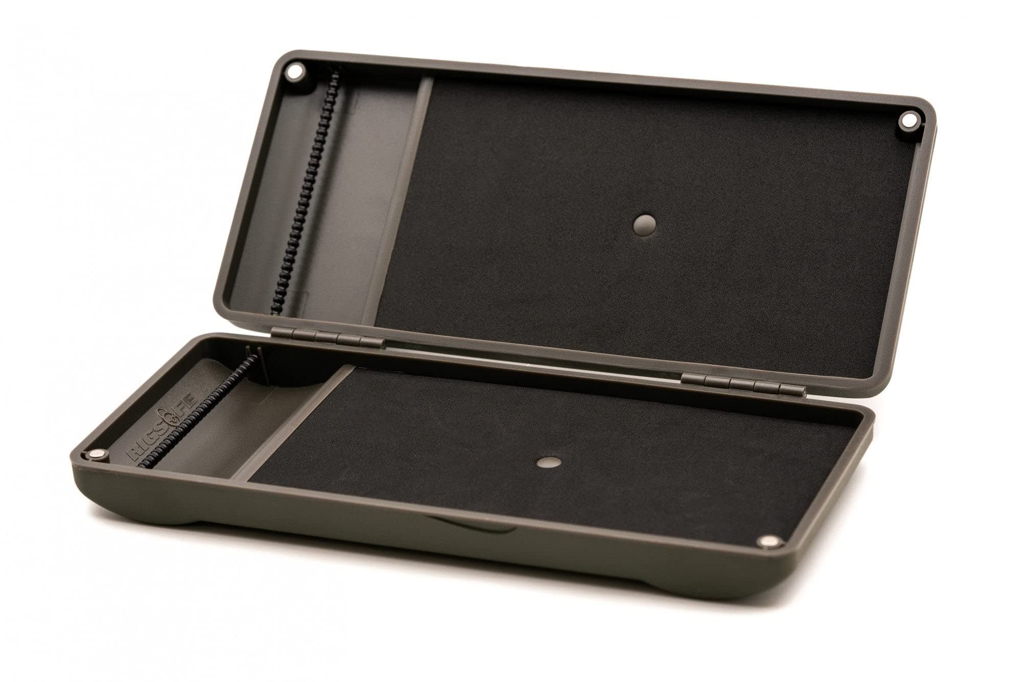 Rig Safe Mini, Compact Fishing Rig Storage, 60 Rigs Capacity, Rigid Plastic with Soft-Touch Finish, Magnetic Locking System for Secure Organization