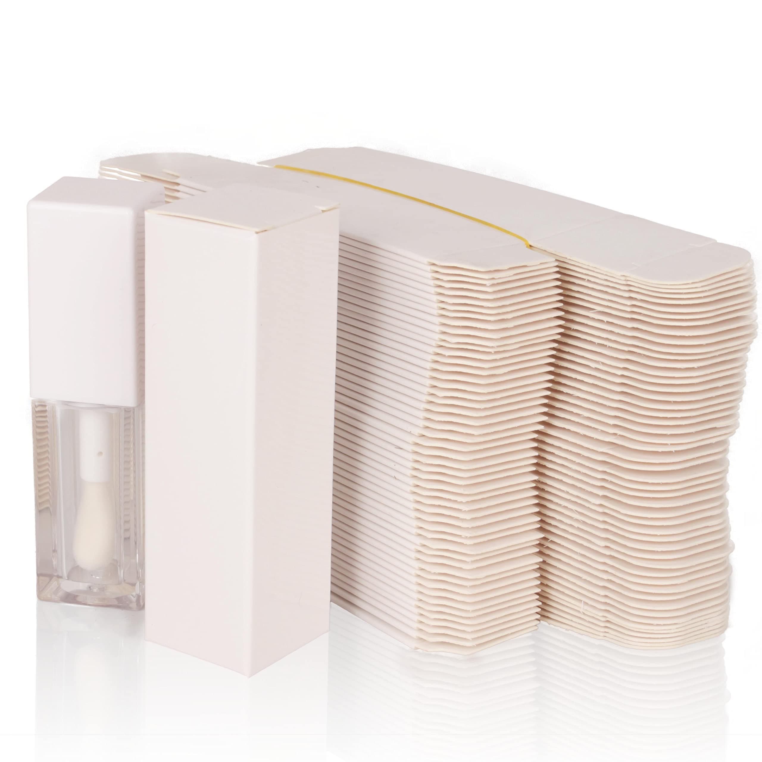 25pcs White Paper Boxes for Lip Gloss, Mascara & Eyeliner (25 x 25 x 86mm, 350gms, Travel/On-The-Go Makeup Storage)