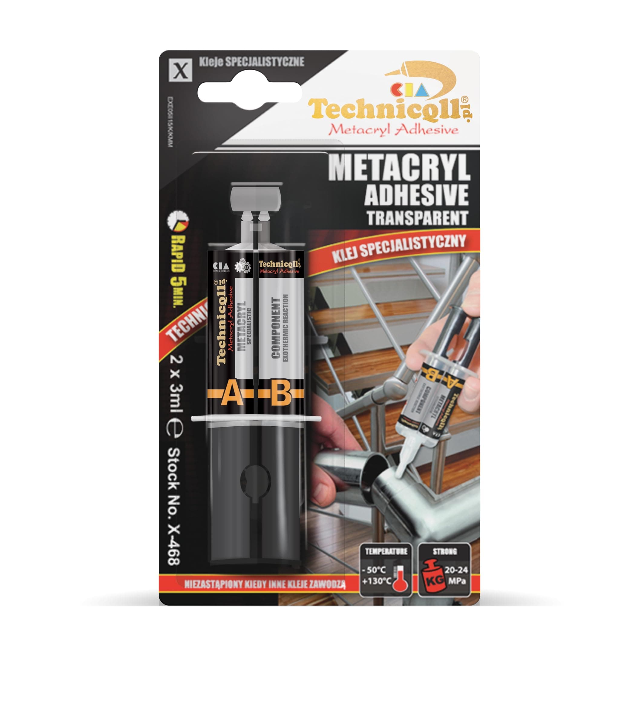 Two-Component methacrylate Glue Adhesive 2x3ml Quick Curing 5min High Strength bonding of Metal Plastic Ceramic Wood Stone Glass Ferrite Carbon Fiber