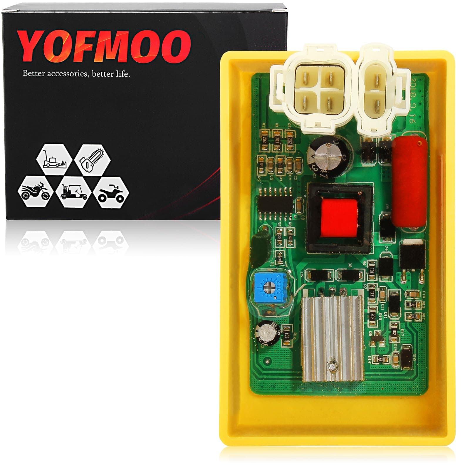 Performance Racing 6 Pin DC CDI Box for GY6 50cc - 90cc 110cc 125cc 150cc 200cc 250cc Scooter ATV Go Kart Moped Quad Dune Buggy Pit Dirt Bike Kymco Agility People Sento 50 125 150