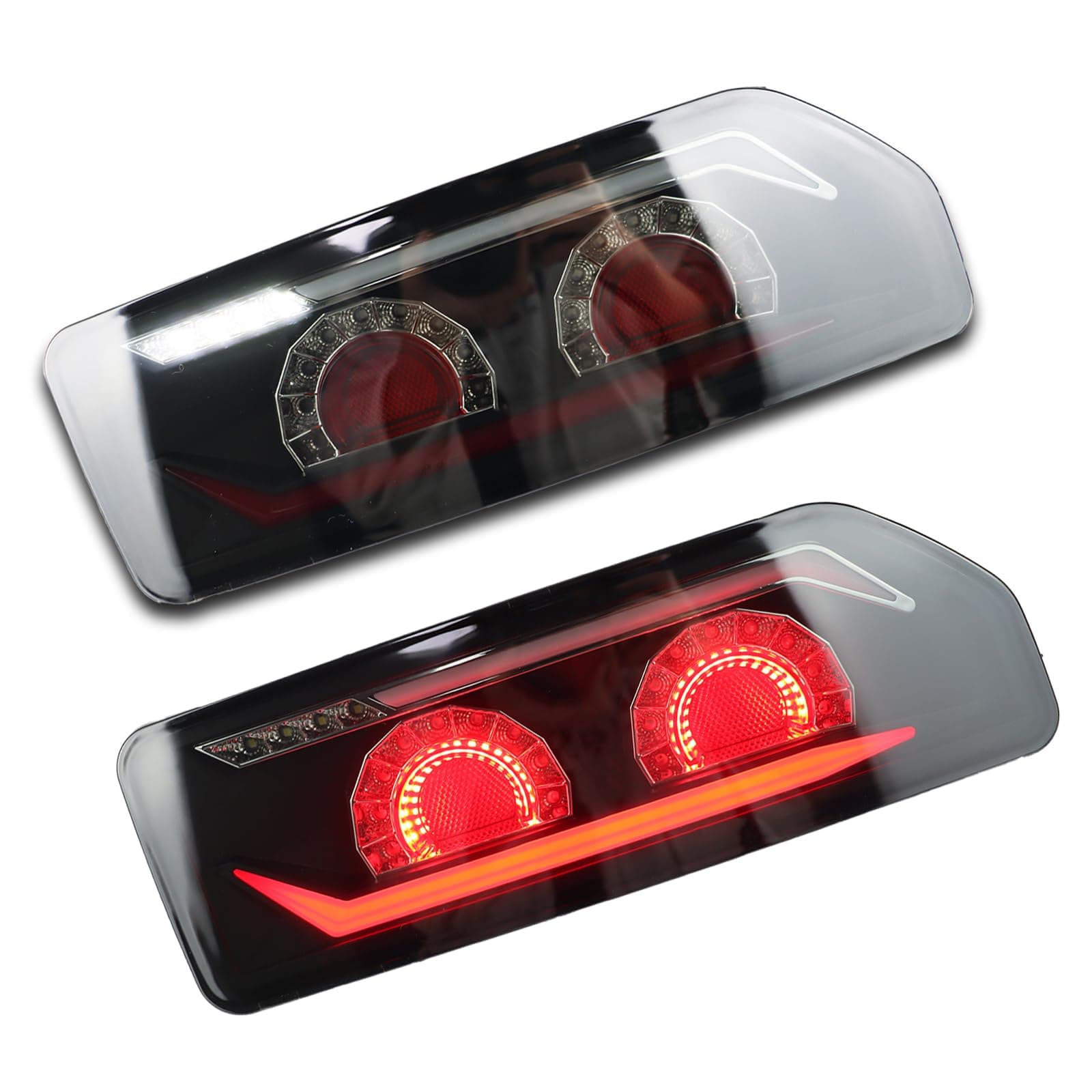 Upgrade Full LED Tail Lights DRL for Suzuki Jimny 2019-2025,Smoked LED Tail lights Rear Brake Lamps & Turn Signal lamp & Parking Light & Reverse Light,2PC Passenger and Driver