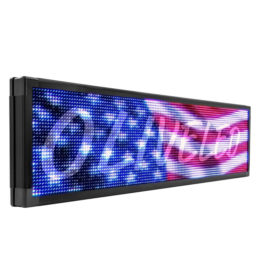 OLIVE LED Sign Full Color P30, 22"x60" Programmable Scrolling Outdoor Message Display Signs EMC - Industrial Grade Business Ad Machine.