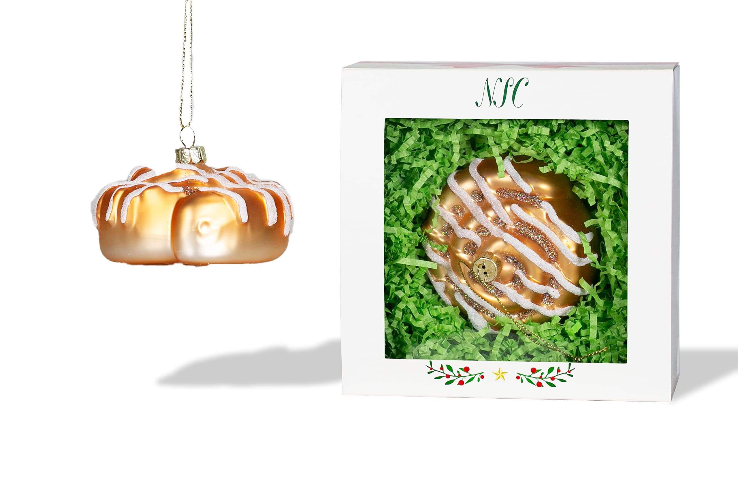 | Cinnamon Bun Glass Ornament | Food Collection
