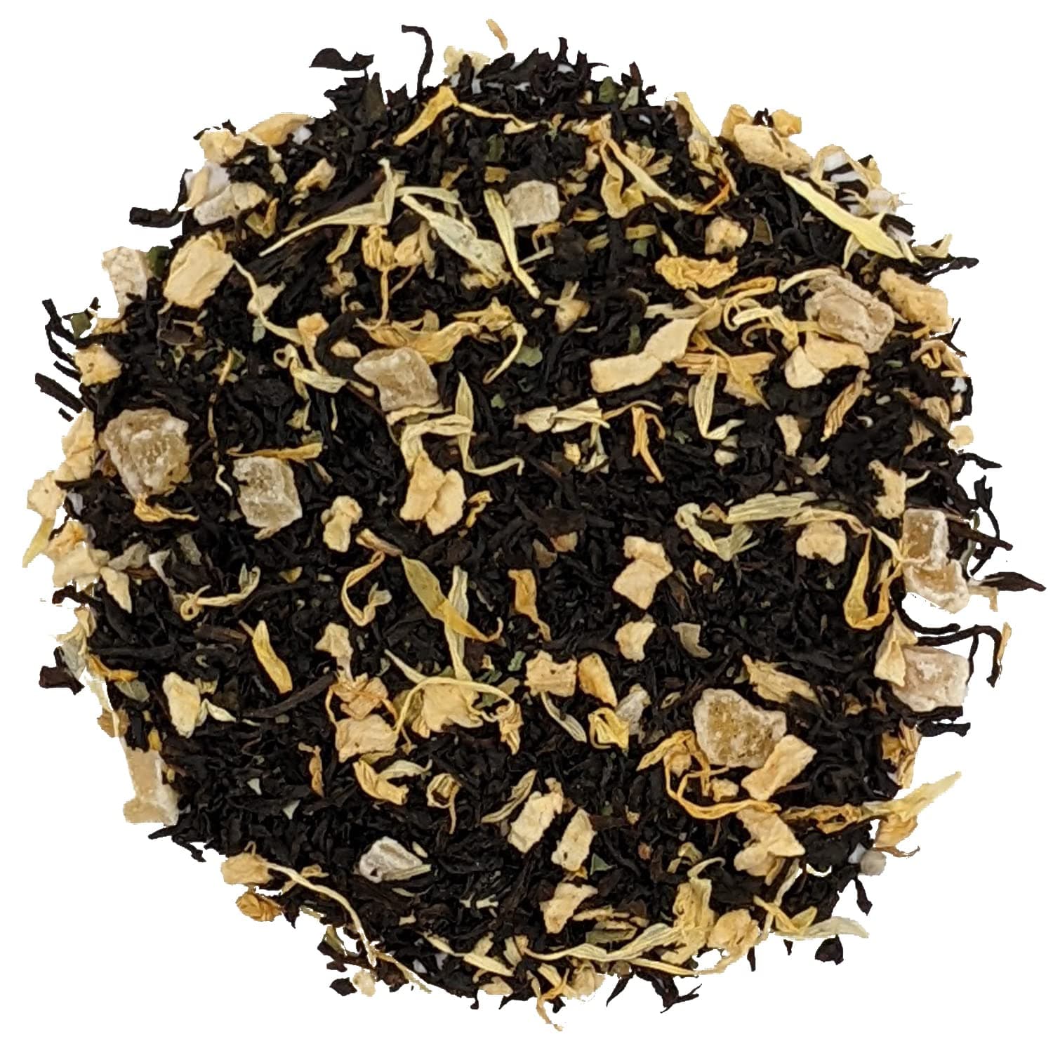 Summer Peach Black Loose Leaf Tea | Real Mango and Peach Fruit Pieces | Sri Lankan Black OP Tea from Nuwara Eliya | High in Antioxidants | Hot or Iced | 100g in Resealable Pouch
