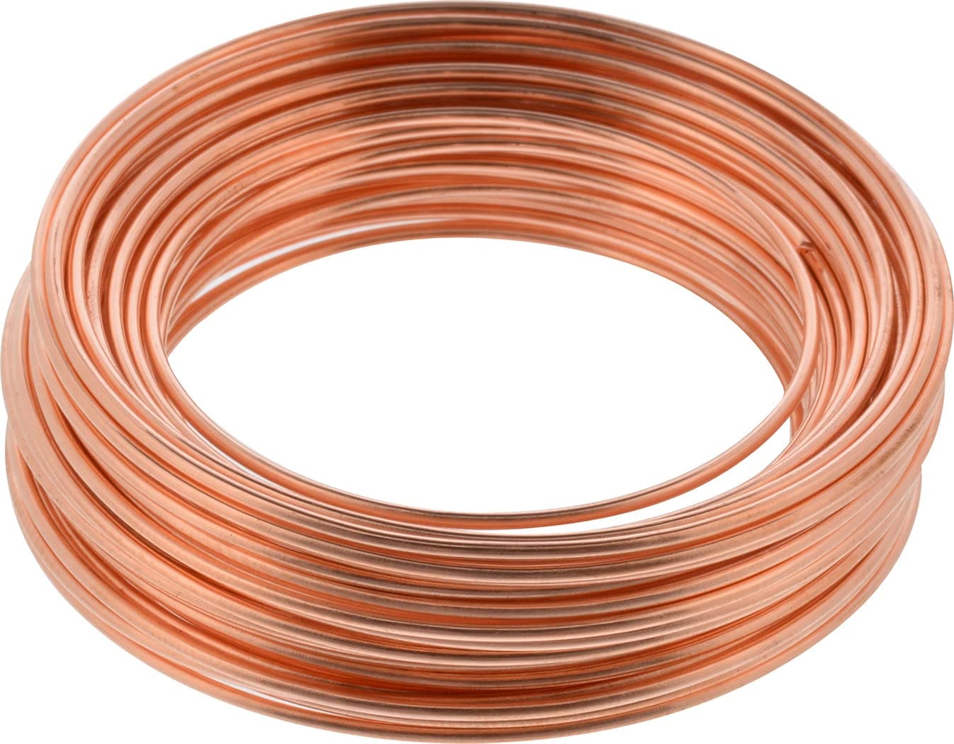 Hillman Bare Copper Wire Rope 18 Gauge Polished Hobby Cable Wire, 25', Corrosion Resistant, Holds 14 lbs, Ideal for Crafts & DIY, Copper | 35263