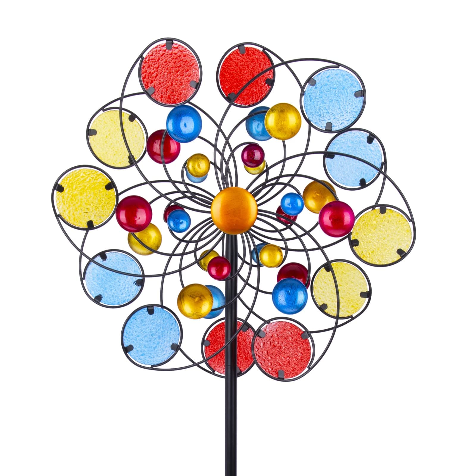 MUMTOP Wind Spinners for Yard and Garden - Garden Wind Spinner, 44 Inch Metal Kinetic Outdoor Wind Spinner for Lawn and Patio Decor