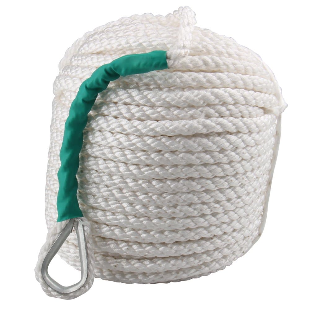 (1.3cm 30m) - Bang4buck Twisted Dock Line, 1.3cm x 60m / 1.3cm x 30m Three Strand Nylon Braided Docking Rope with Thimble 2650kg/LB Breaking Strain- Super Strong