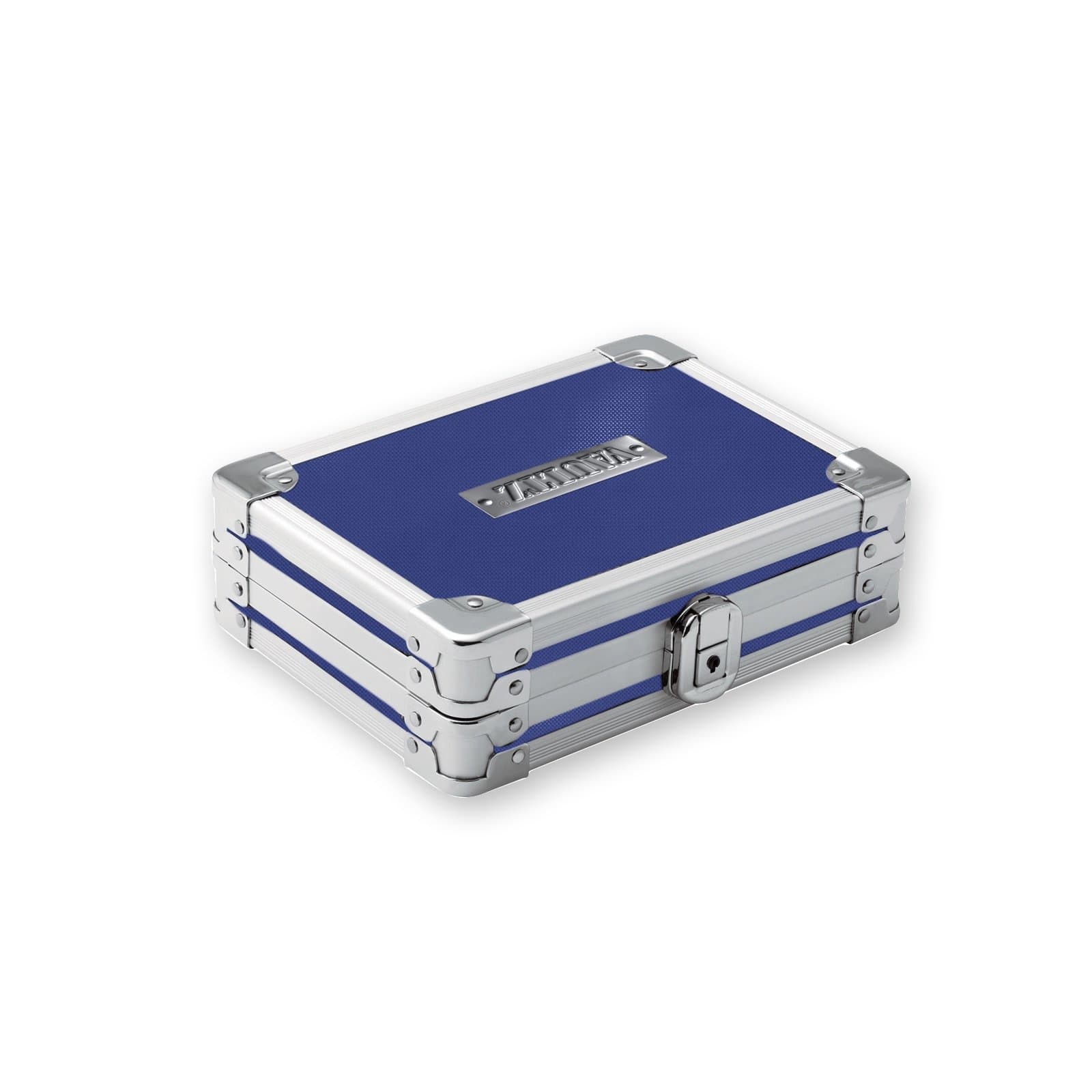 VaporVaultz Small Locking Accessory Case with Removable Zipper Pouch, 1.75 x 4.5 x 5.75", Blue (VZ00499)