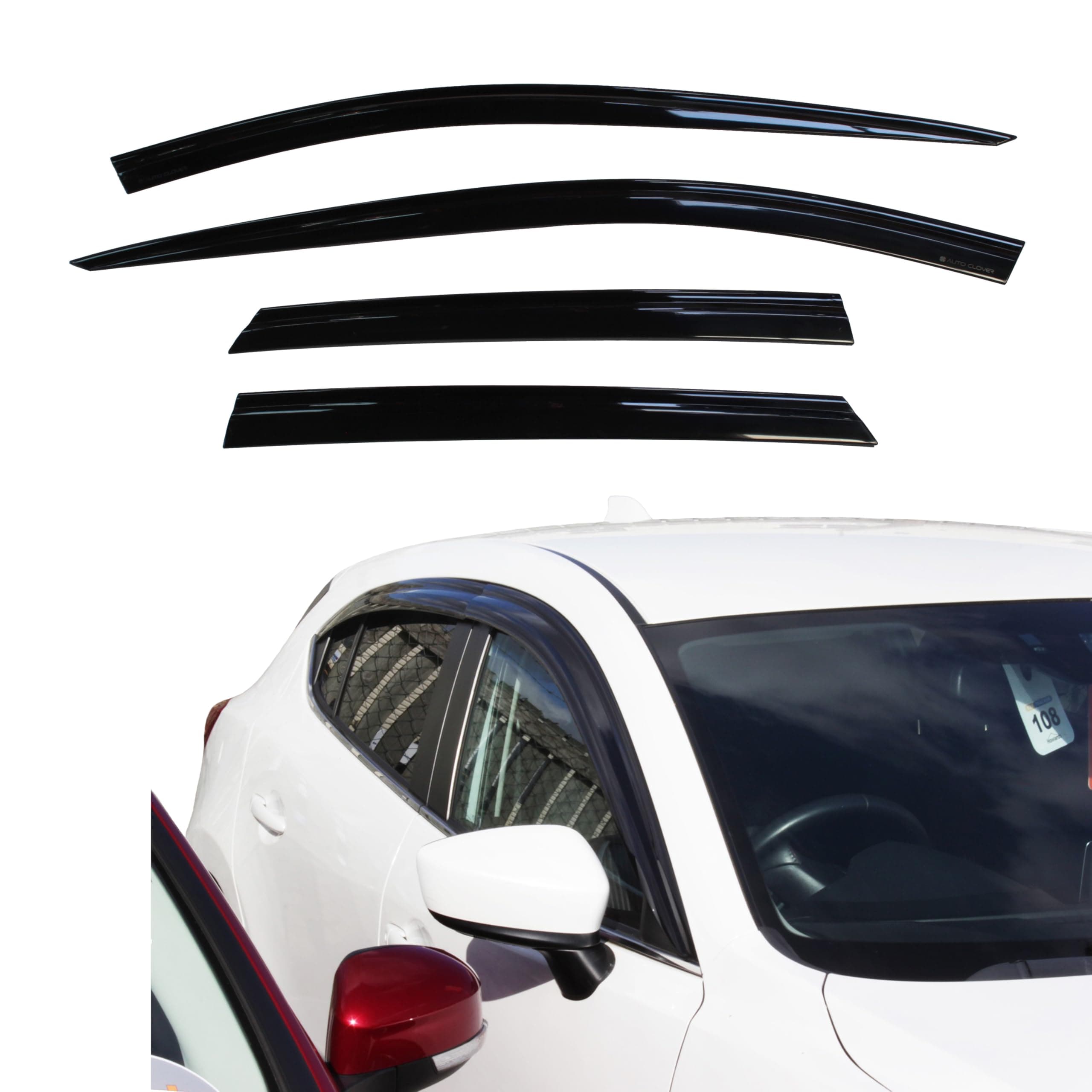 AUTO CLOVER Wind Deflectors Set for Mazda 3 2014-2018 (4 pieces)