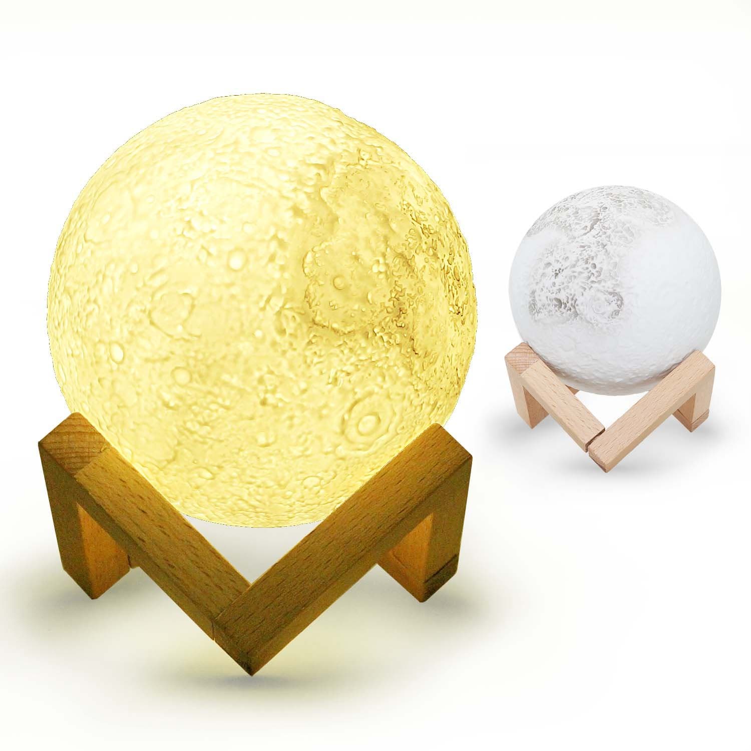 Moon Lamp for Gift, Abida Moon Light: Rechargeable 3D LED Glowing Baby Night Light, Shockproof and Durable, Adjustable Brightness and Colors, USB Charging Dimming Bedroom Lamps