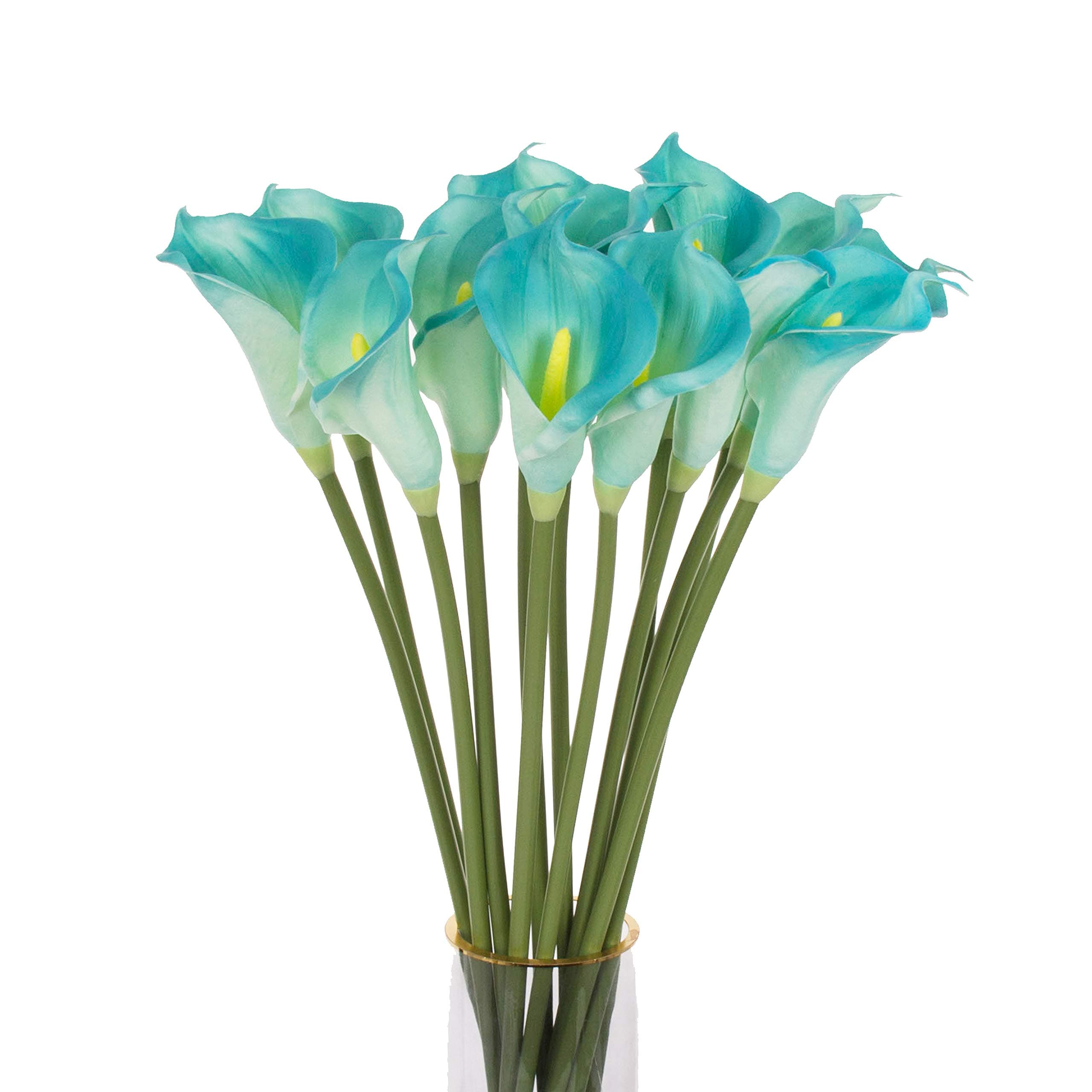 10pcs Calla Lilies Artificial Flower,26'' Long Stem Artificial Calla Lily Flowers,Realistic Arum Lilies for Wedding Bridal Bouquet Home Decor Centerpiece,Blue