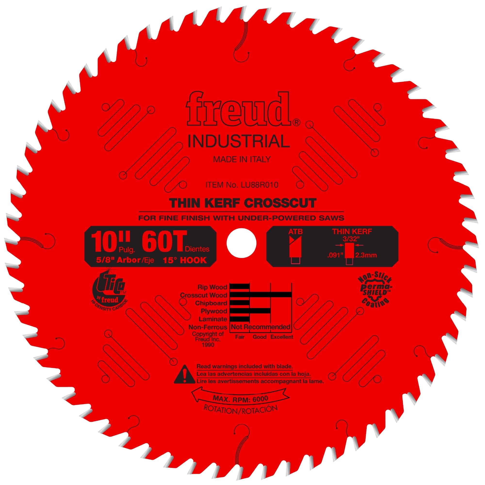 LU88R010: 10" Thin Kerf Fine Finish Crosscut Blade