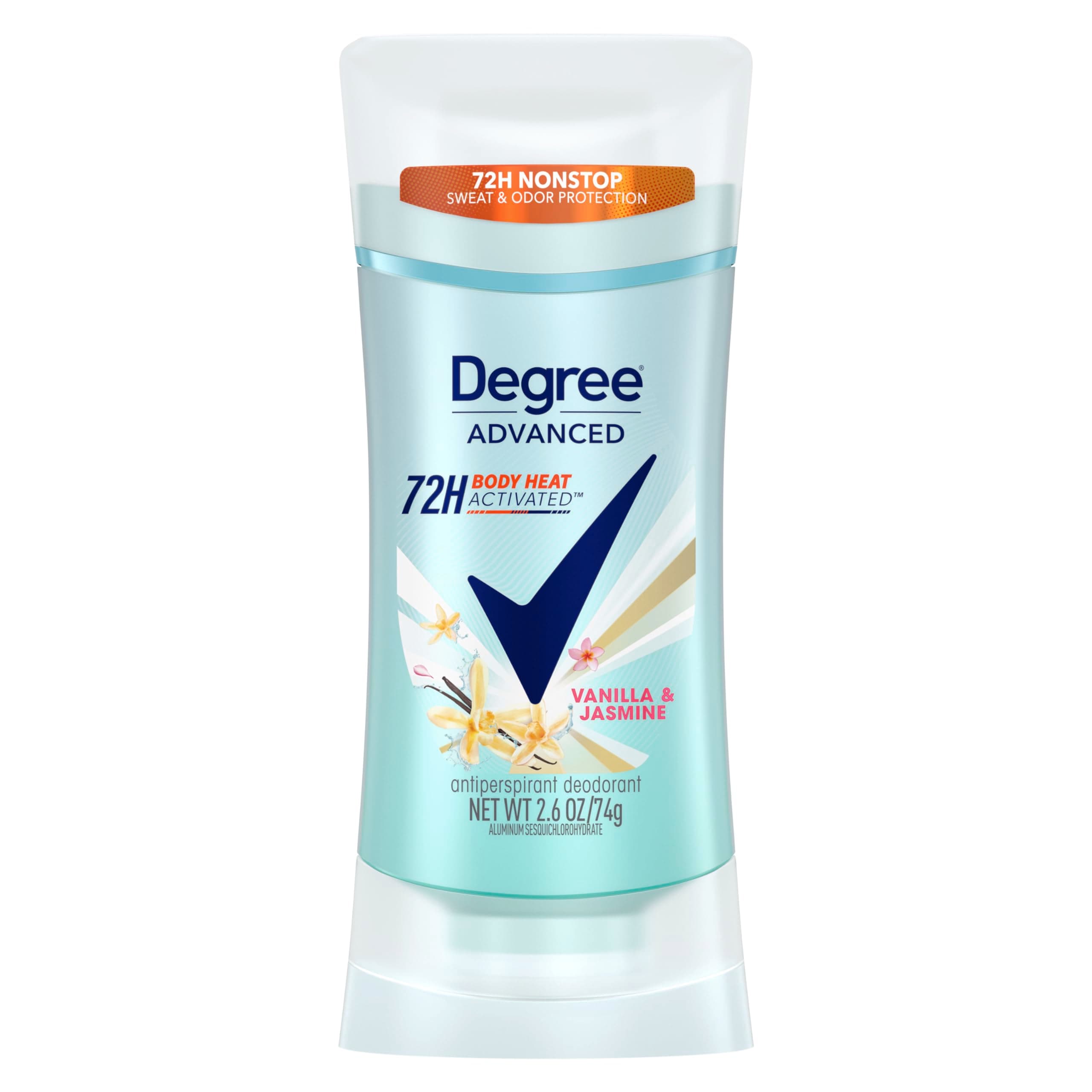 Advanced Antiperspirant Deodorant Vanilla & Jasmine 72-Hour Sweat & Odor Protection Antiperspirant For Women with MotionSense Technology 2.6 oz