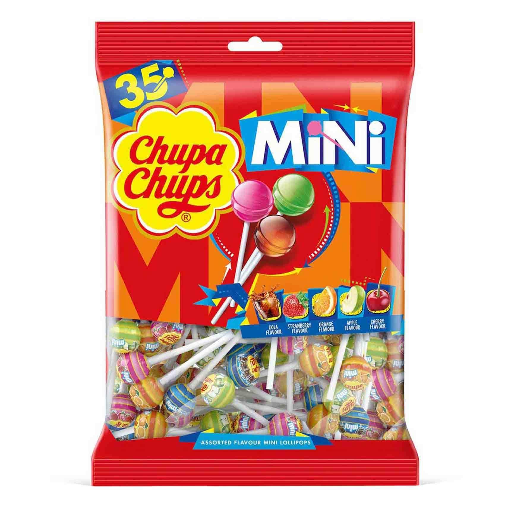 Chupa Chups Mini Assorted Chocolate Flavored Lollipops 35 Pieces 100 Gm