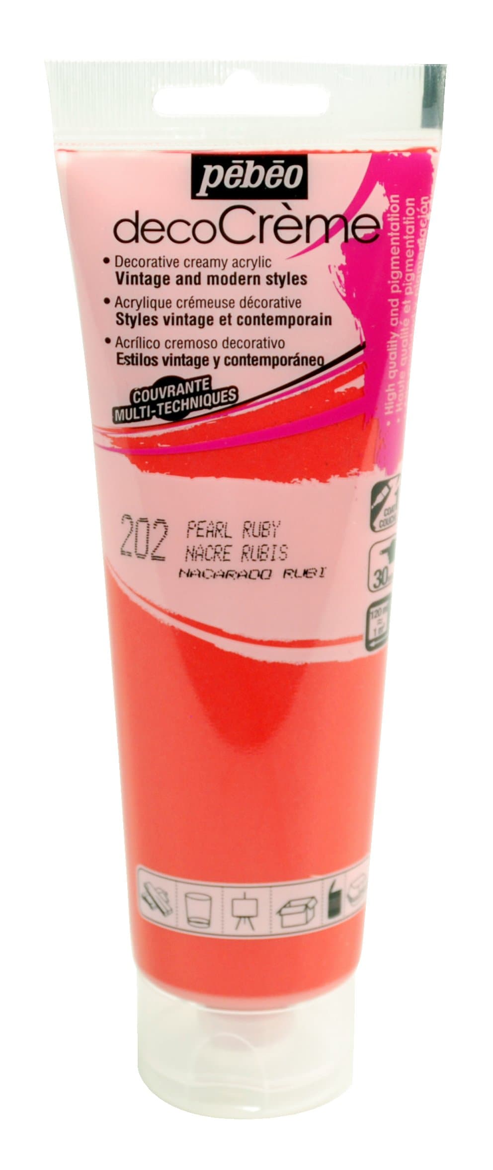 PEBEOPebeo 120ml DecoCreme, Acrylic, Pearl Ruby, 14 x 4.5 x 6.5 cm